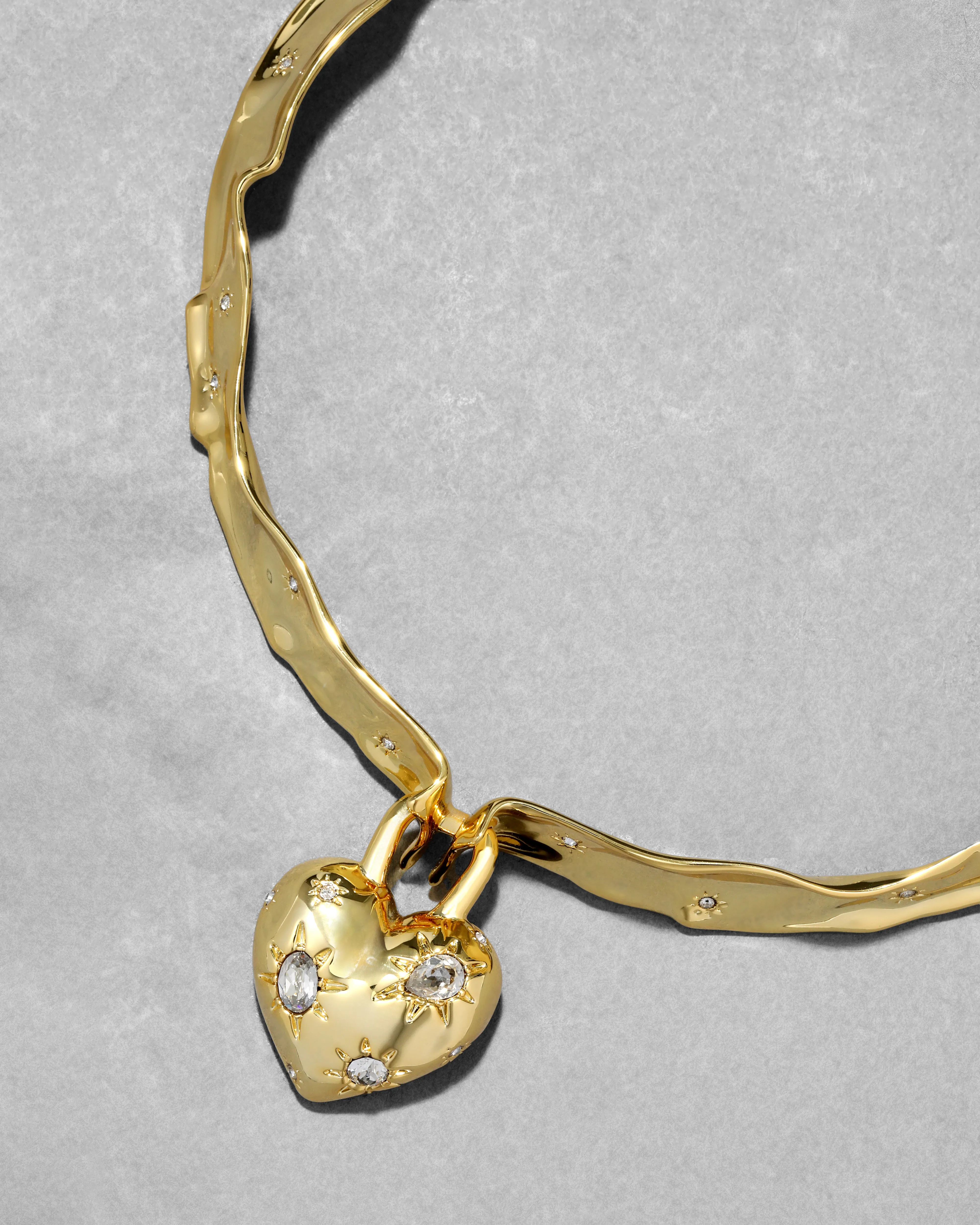 Starburst Crystal Puffy Heart Collar Necklace sold by Alexis Bittar product image thumbnail 3