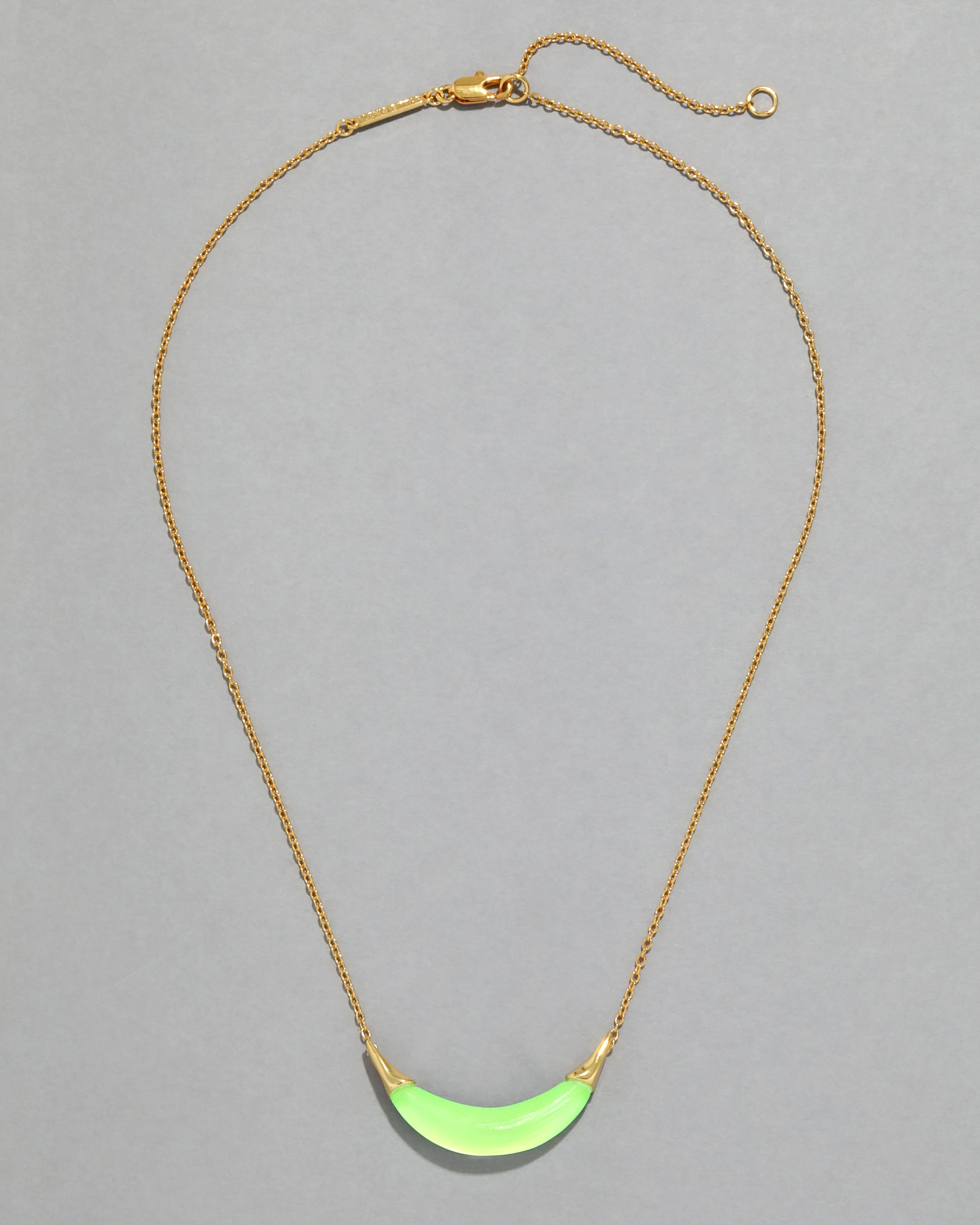 Gold Capped Crescent Lucite Necklace- Neon Green sold by Alexis Bittar product image thumbnail 4