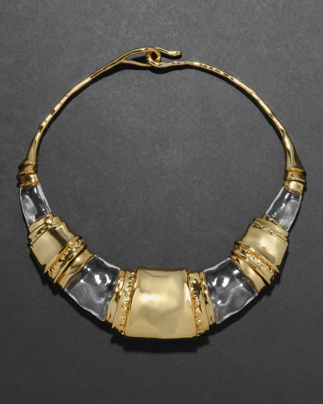 Lucite Brutalist Segmented Collar Necklace sold by Alexis Bittar