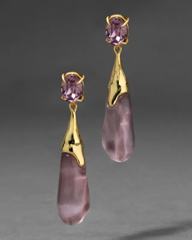Bonbon Crystal Small Teardrop Earring- Dusty Rose sold by Alexis Bittar