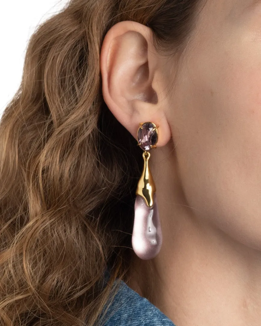 Bonbon Crystal Small Teardrop Earring- Dusty Rose sold by Alexis Bittar product image thumbnail 2