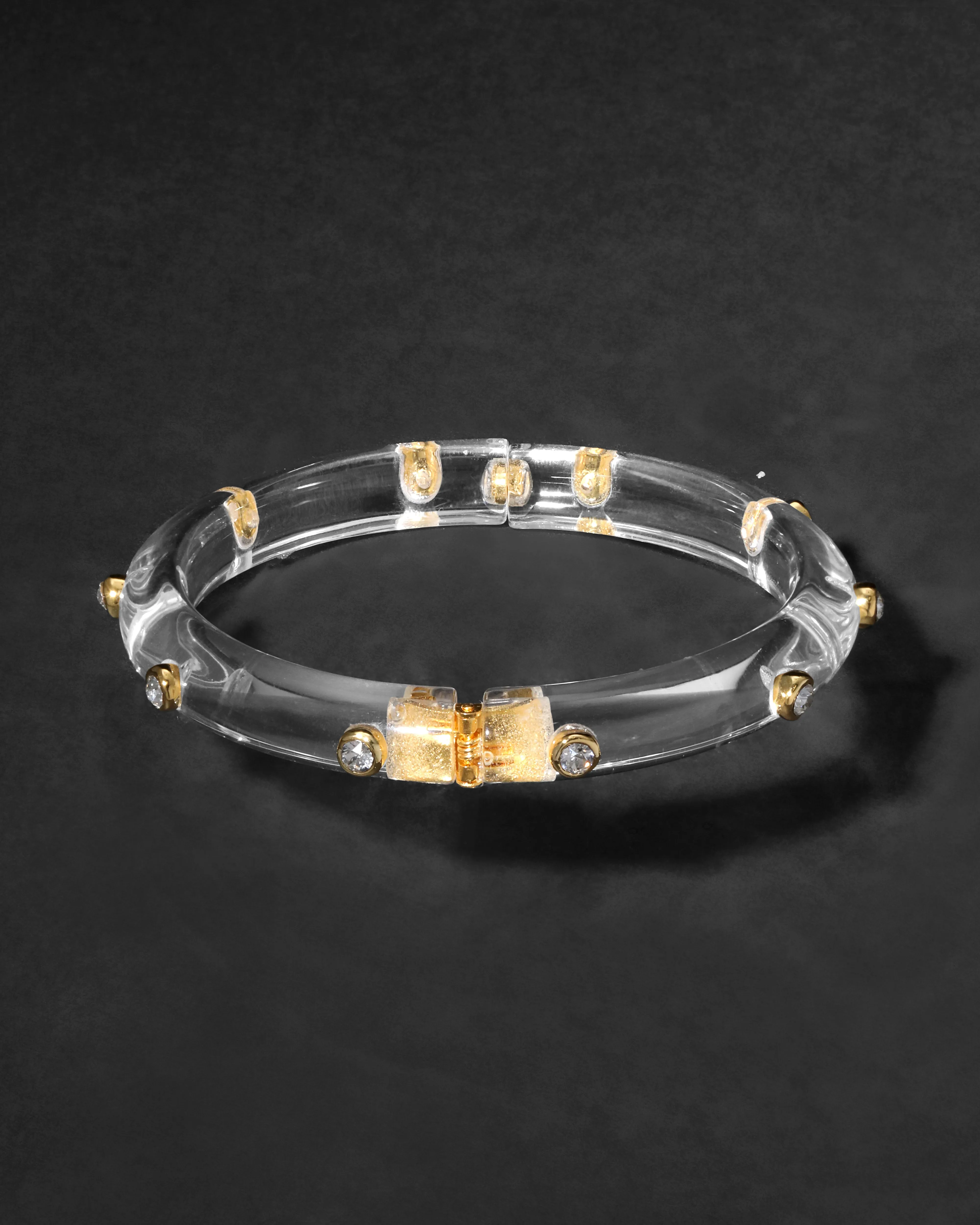 Crystal Studded Lucite Hinge Bracelet- Clear sold by Alexis Bittar product image thumbnail 4