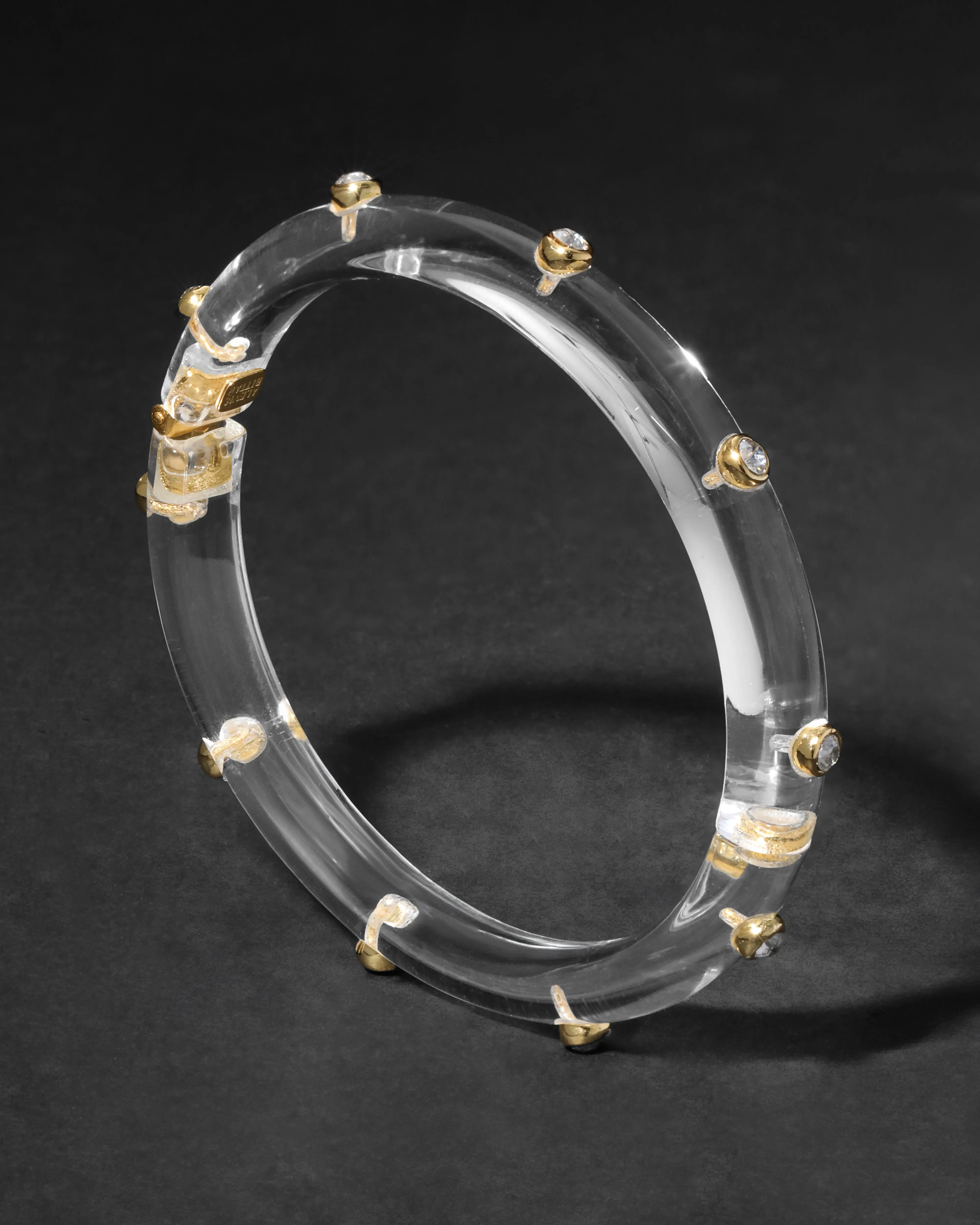 Crystal Studded Lucite Hinge Bracelet- Clear sold by Alexis Bittar product image thumbnail 3