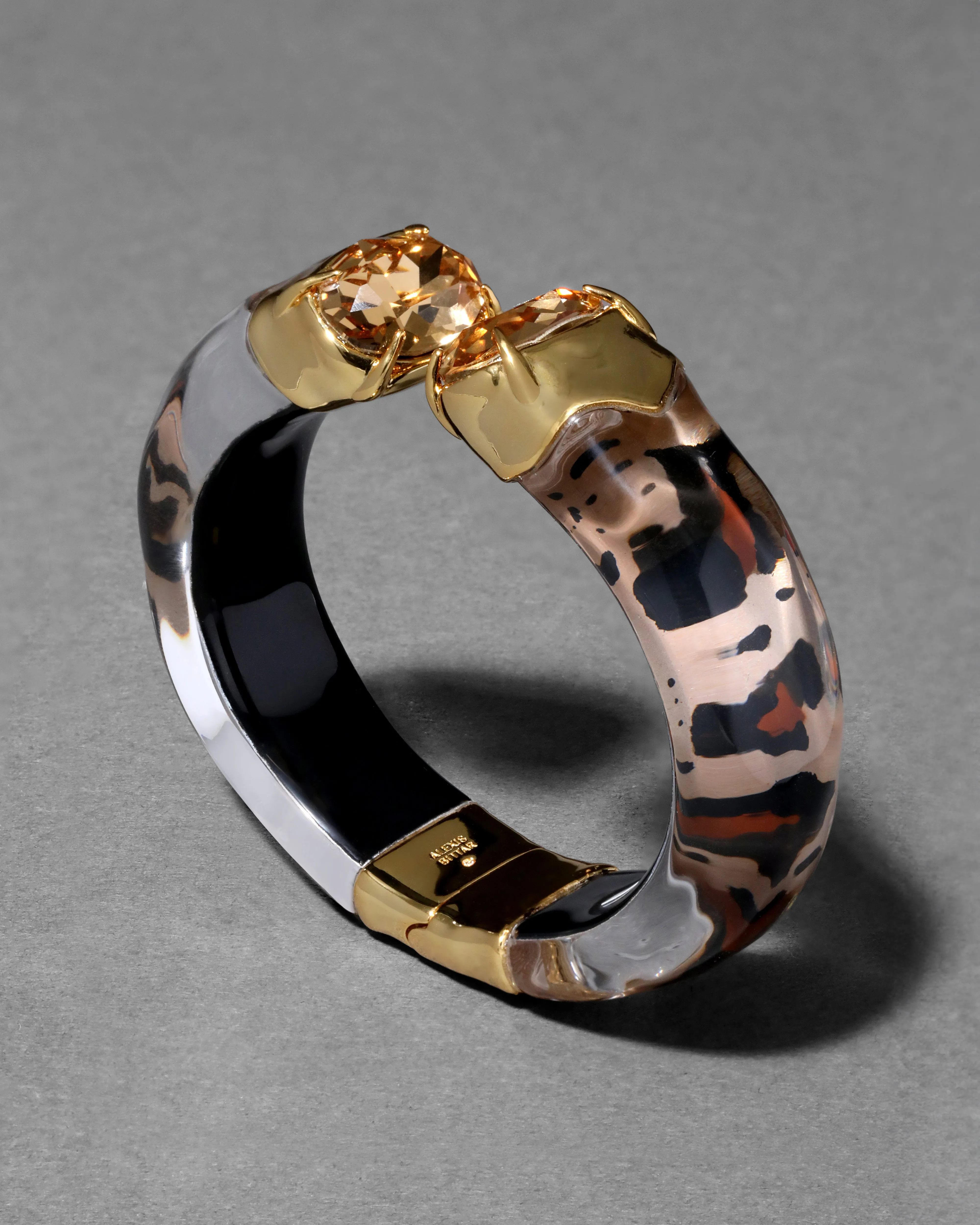 Bonbon Crystal Lucite Hinge Bracelet- Leopard sold by Alexis Bittar product image thumbnail 4