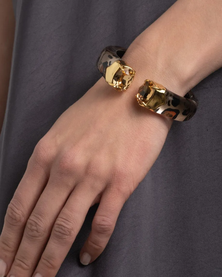 Bonbon Crystal Lucite Hinge Bracelet- Leopard sold by Alexis Bittar product image thumbnail 3
