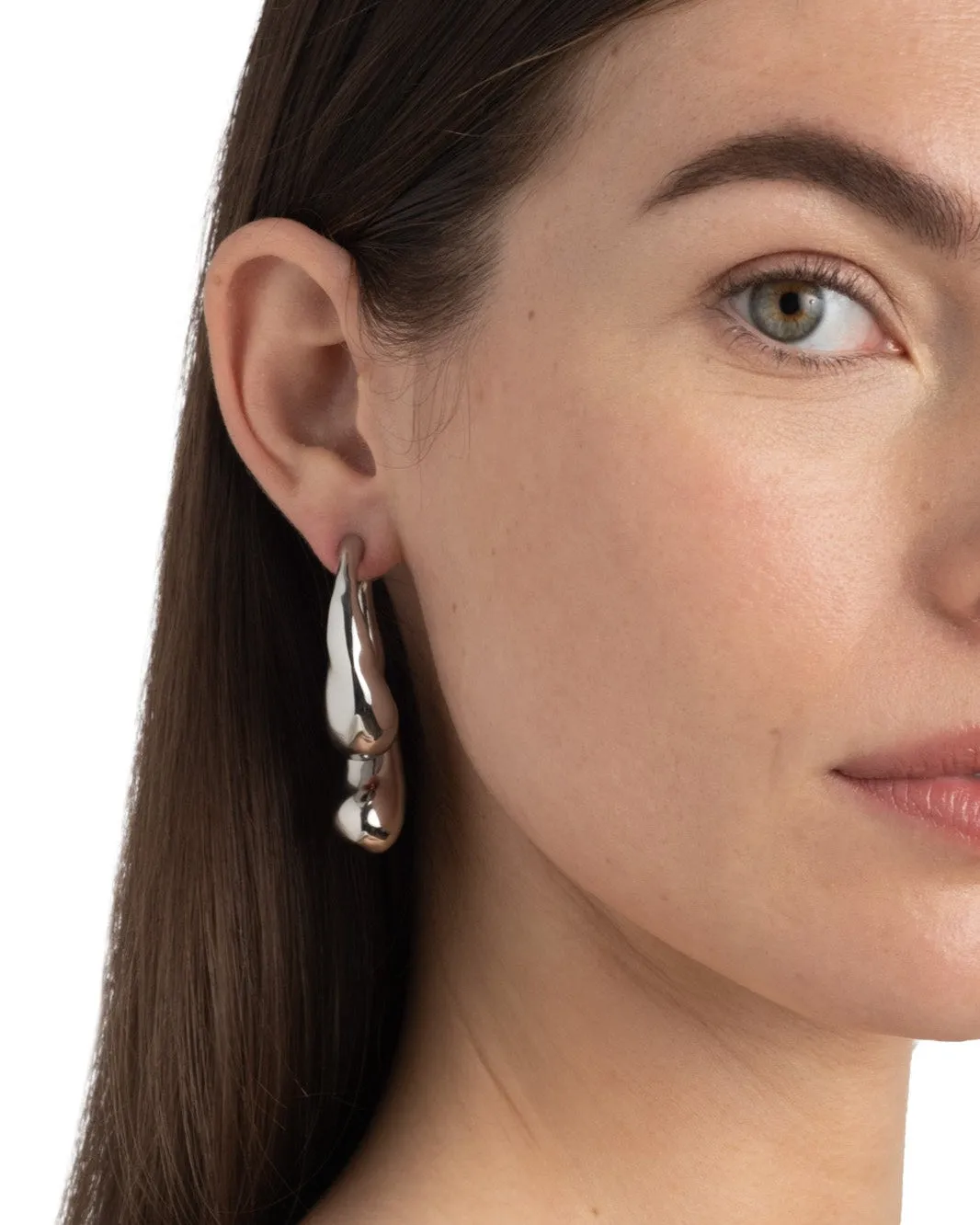 Molten Silver Scoop Front Back Earring sold by Alexis Bittar product image thumbnail 3