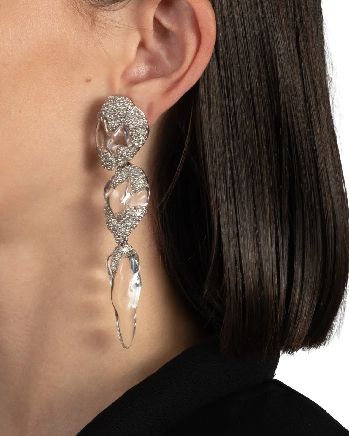 Silverlake Lucite Large Clip Earring sold by Alexis Bittar product image thumbnail 3