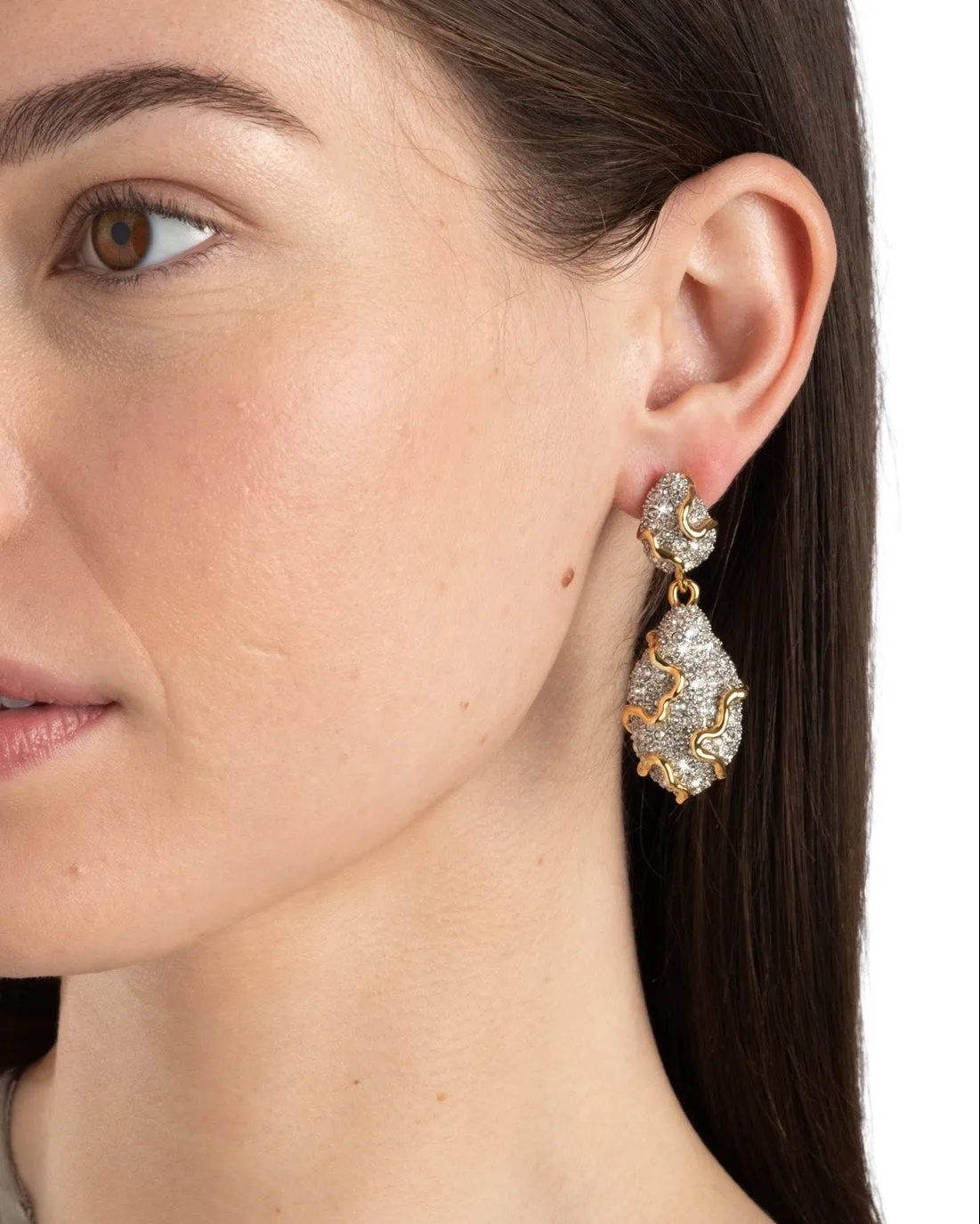 Solanales Crystal Pebble Double Drop Earring sold by Alexis Bittar product image thumbnail 3