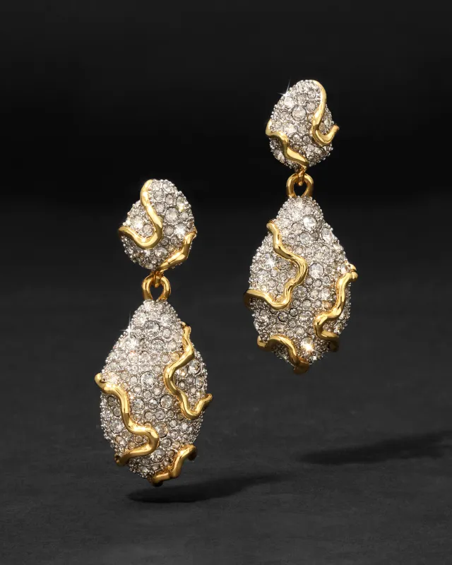 Solanales Crystal Pebble Double Drop Earring sold by Alexis Bittar