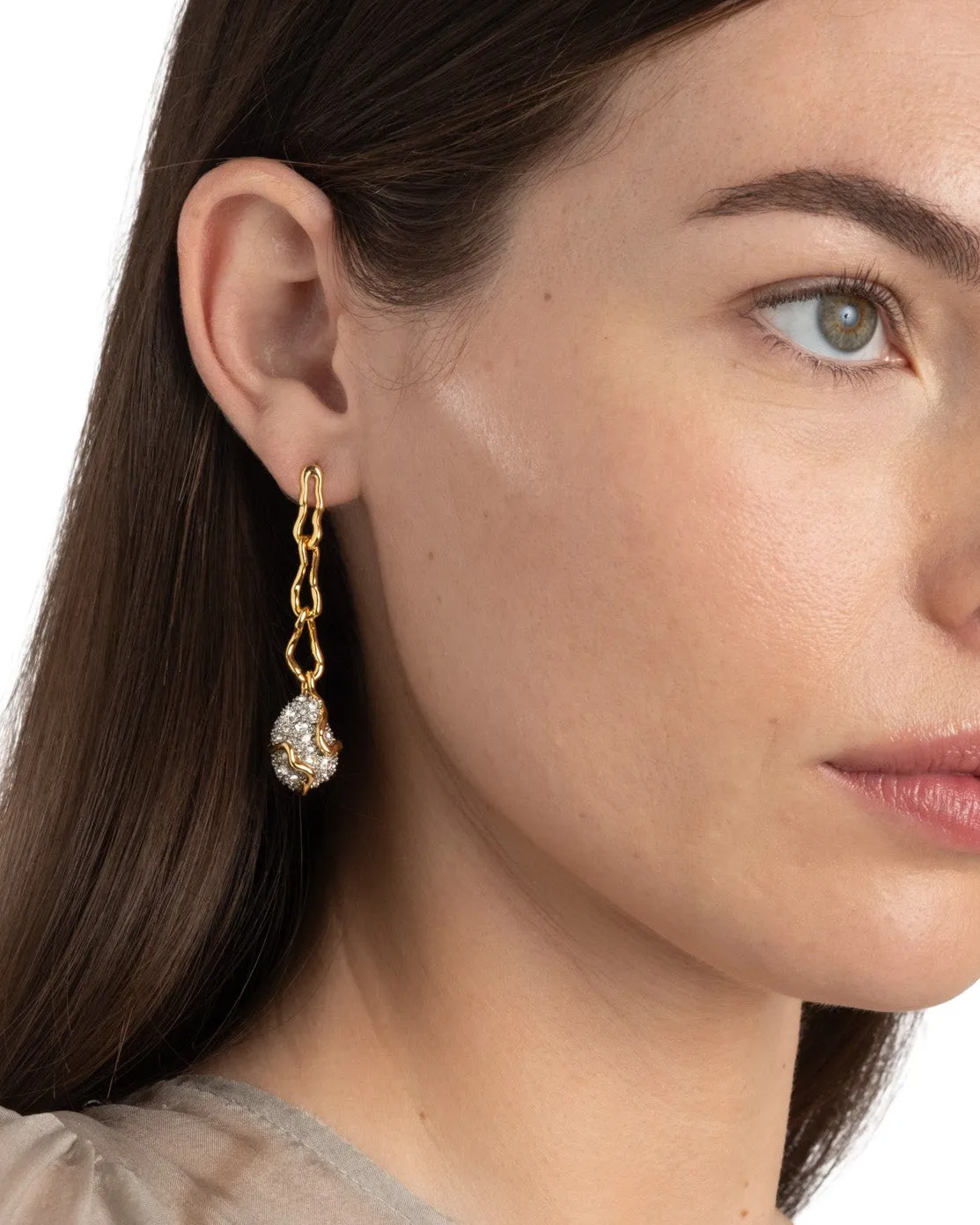 Solanales Crystal Linked Pebble Earring sold by Alexis Bittar product image thumbnail 3