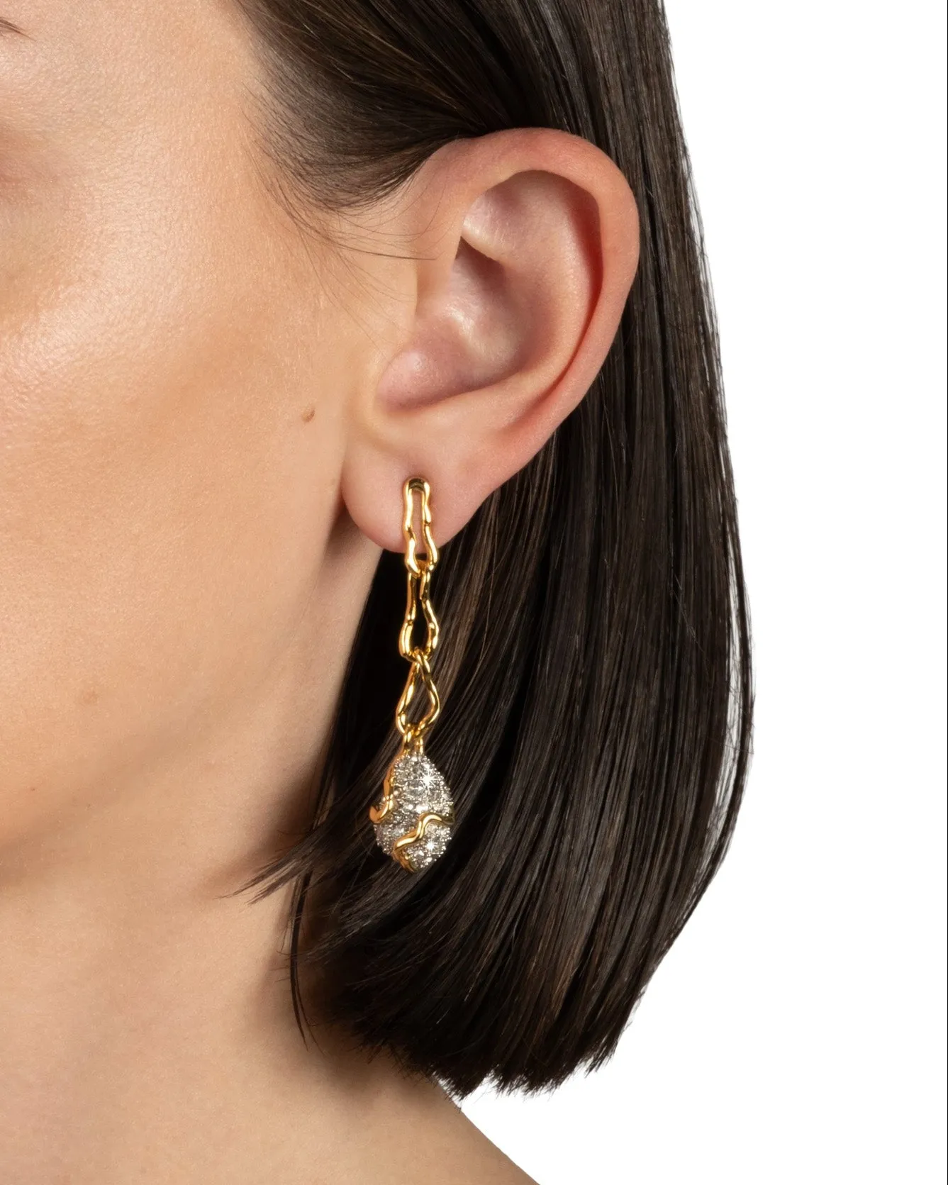 Solanales Crystal Linked Pebble Earring sold by Alexis Bittar product image thumbnail 5