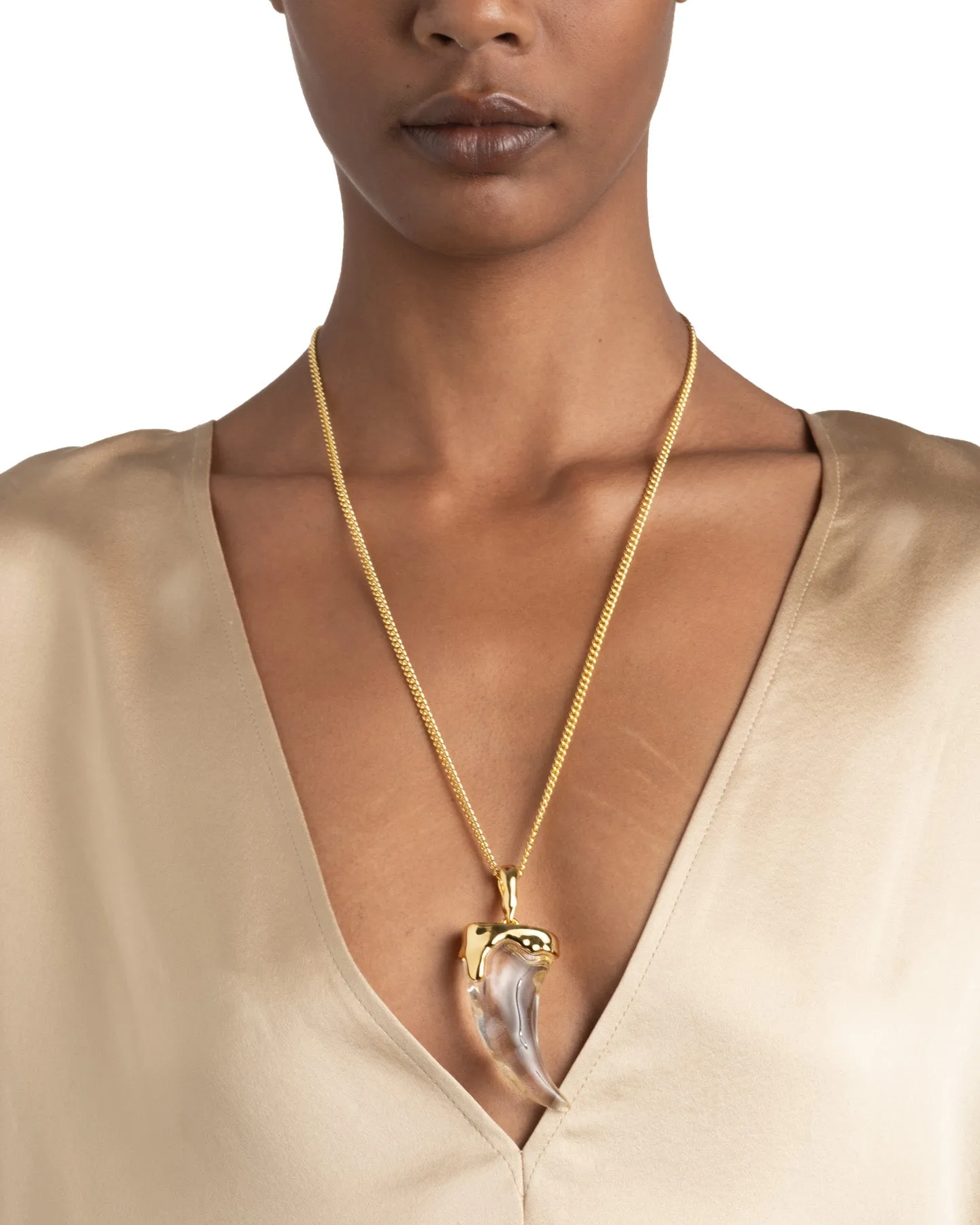 Liquid Lucite Horn Pendant Necklace sold by Alexis Bittar product image thumbnail 5
