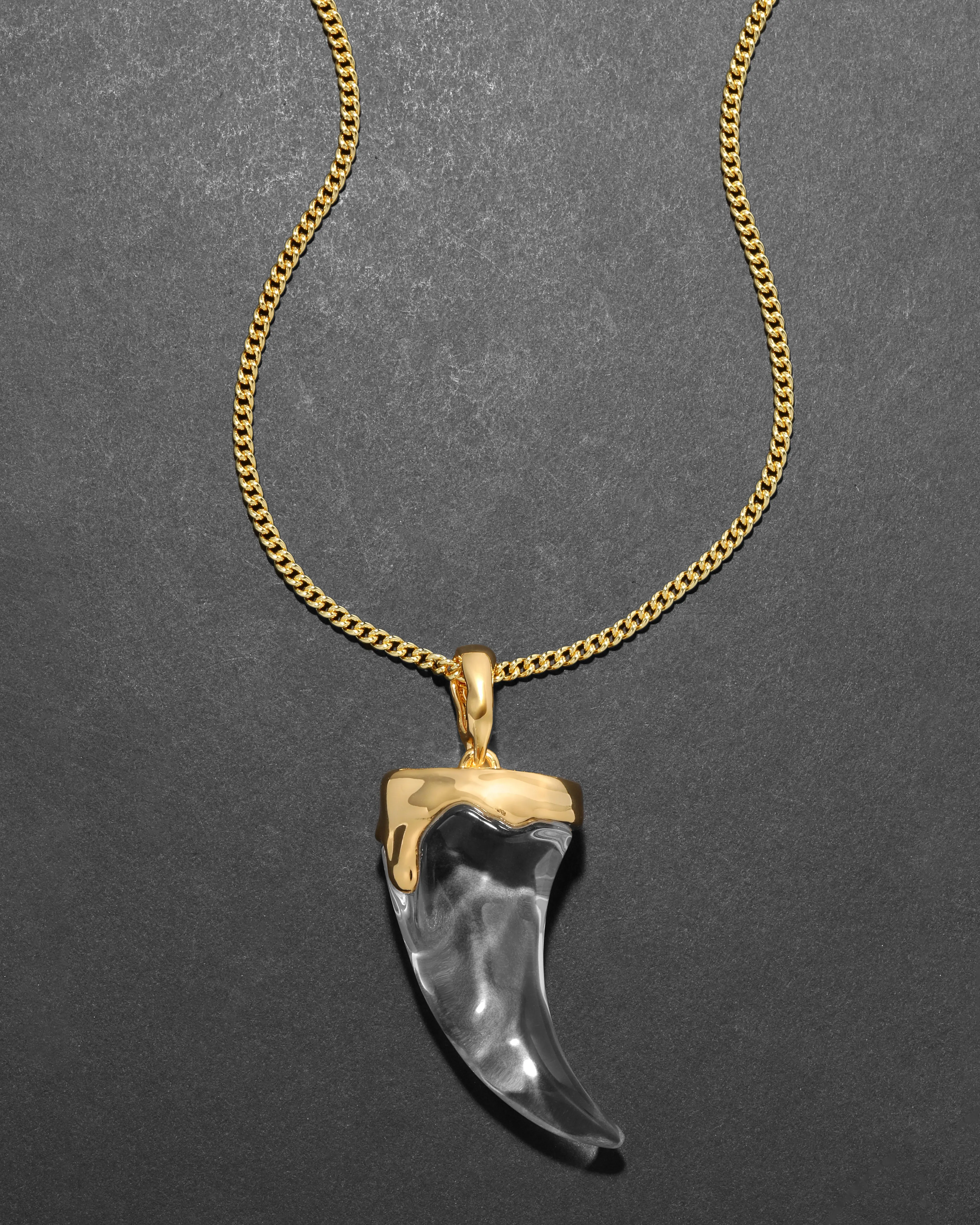Liquid Lucite Horn Pendant Necklace sold by Alexis Bittar
