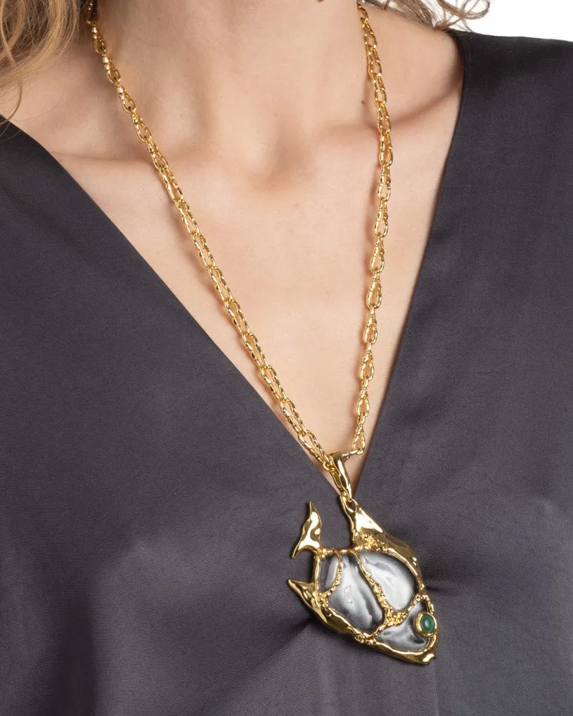 Liquid Lucite Angelfish Pendant Necklace sold by Alexis Bittar product image thumbnail 3