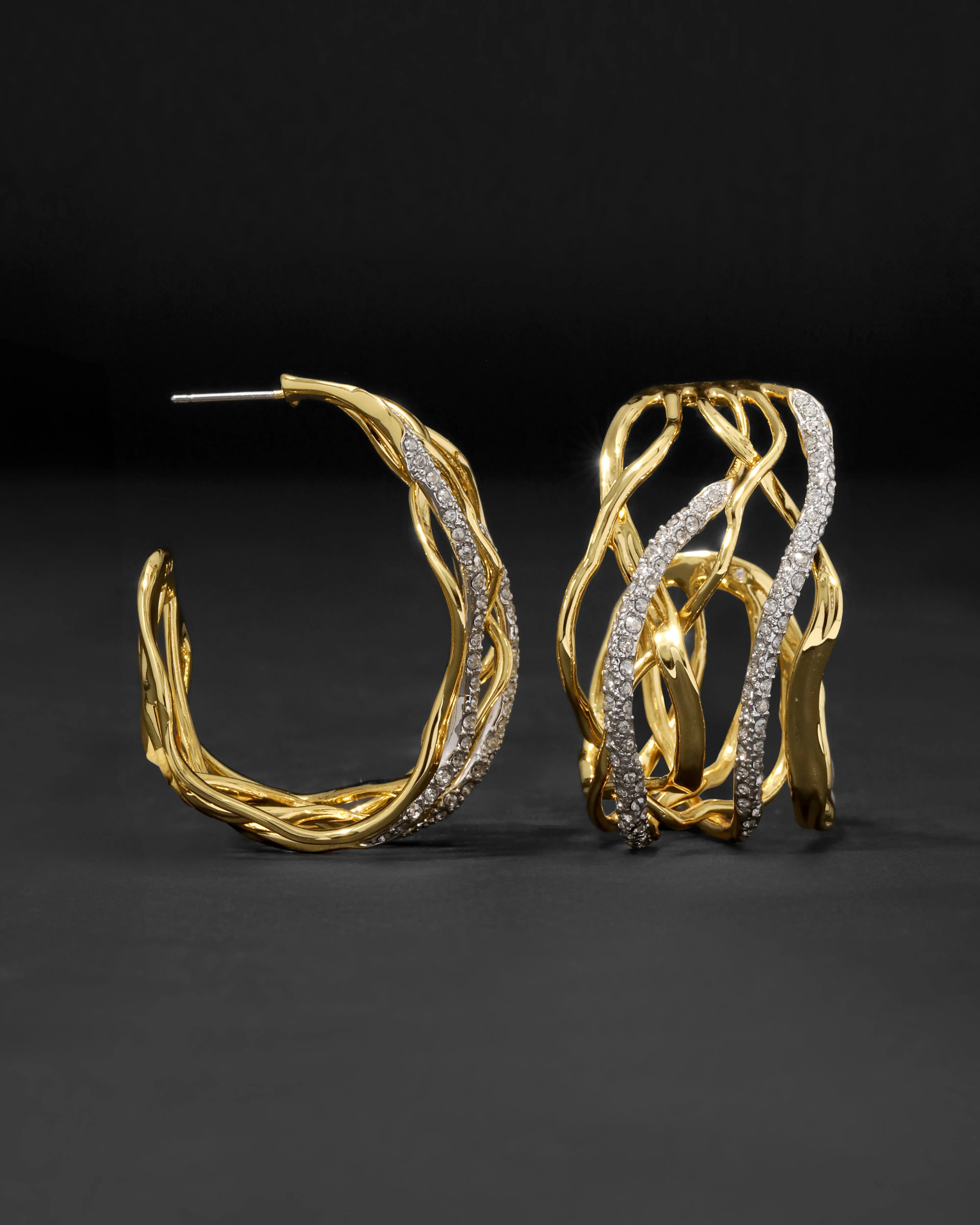 Solanales Crystal Woven Hoop Earring sold by Alexis Bittar product image thumbnail 4