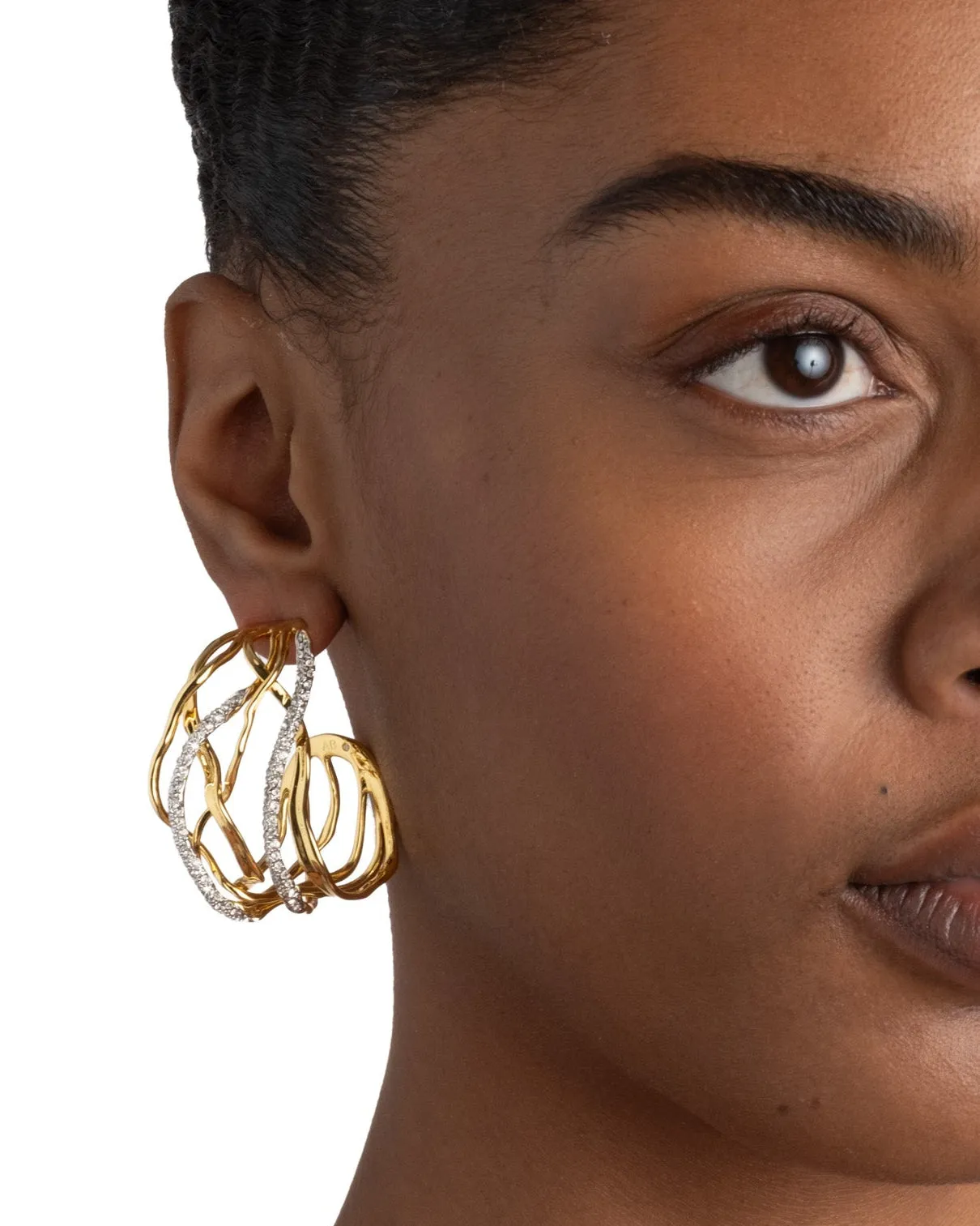 Solanales Crystal Woven Hoop Earring sold by Alexis Bittar product image thumbnail 3