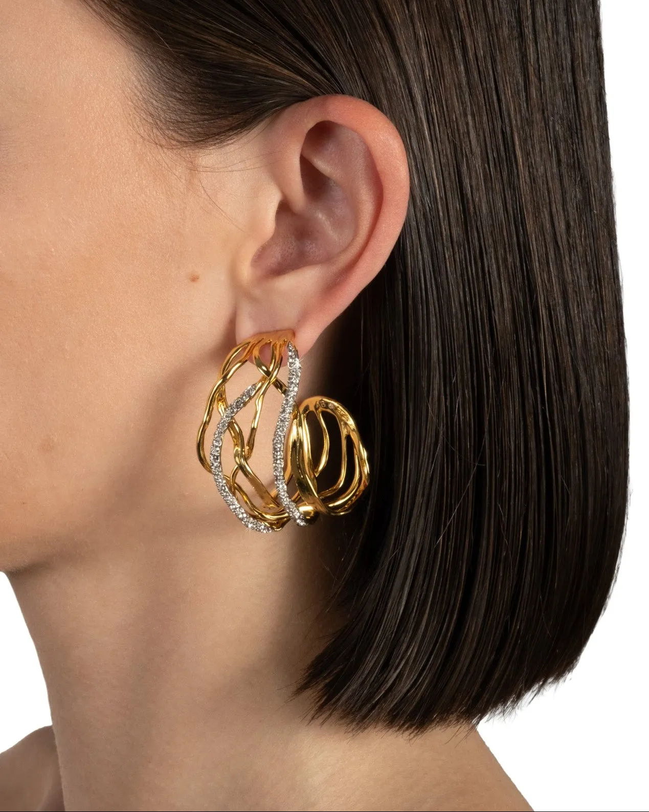 Solanales Crystal Woven Hoop Earring sold by Alexis Bittar product image thumbnail 5