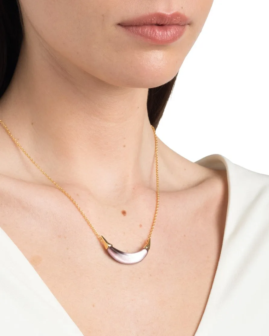 Gold Capped Crescent Necklace- Dusty Rose sold by Alexis Bittar product image thumbnail 3
