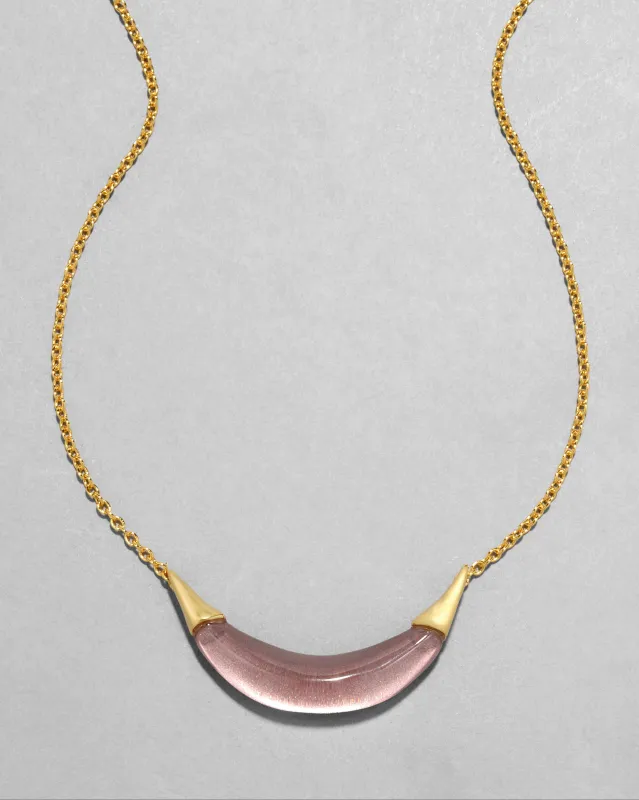 Gold Capped Crescent Necklace- Dusty Rose sold by Alexis Bittar