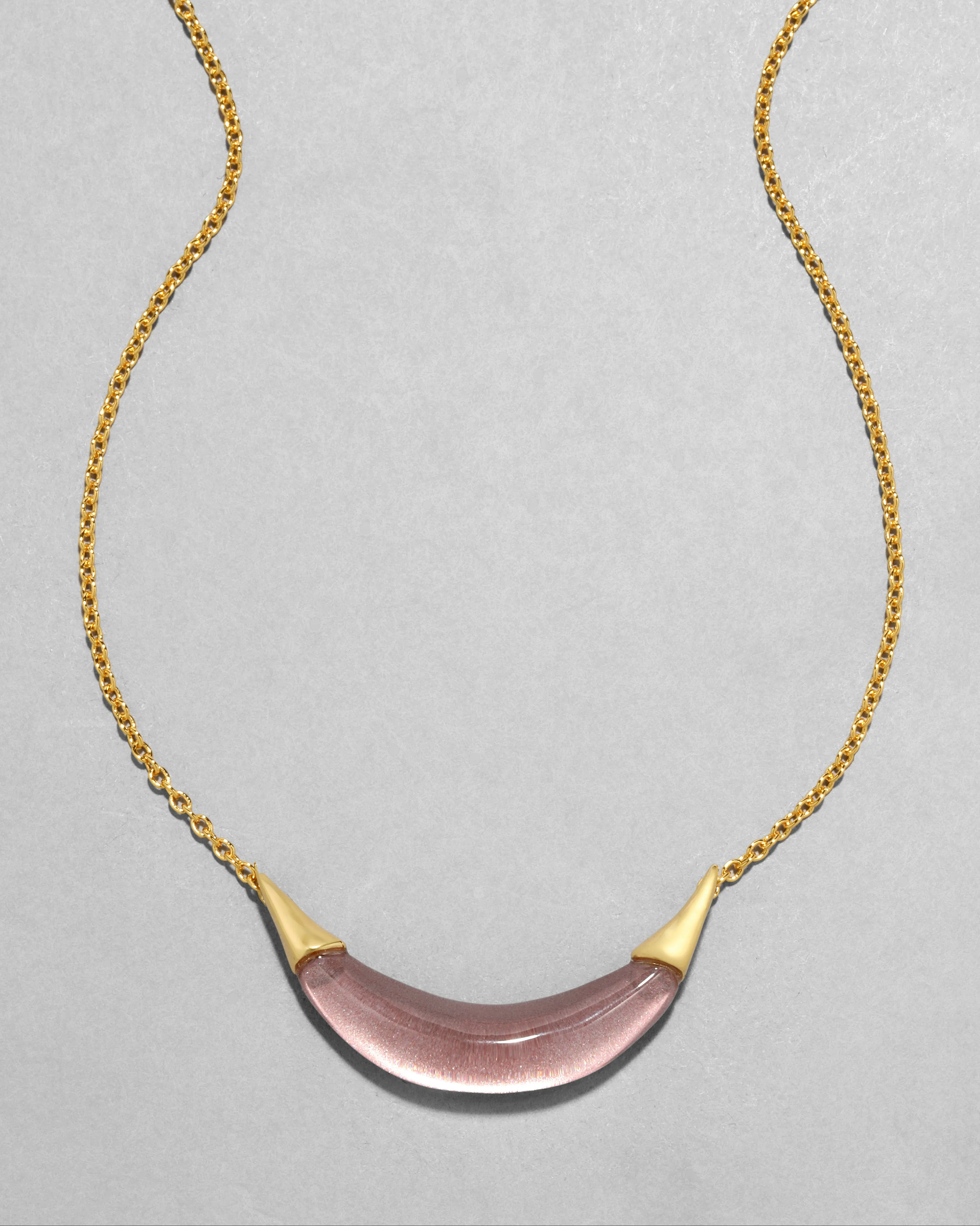Gold Capped Crescent Necklace- Dusty Rose sold by Alexis Bittar