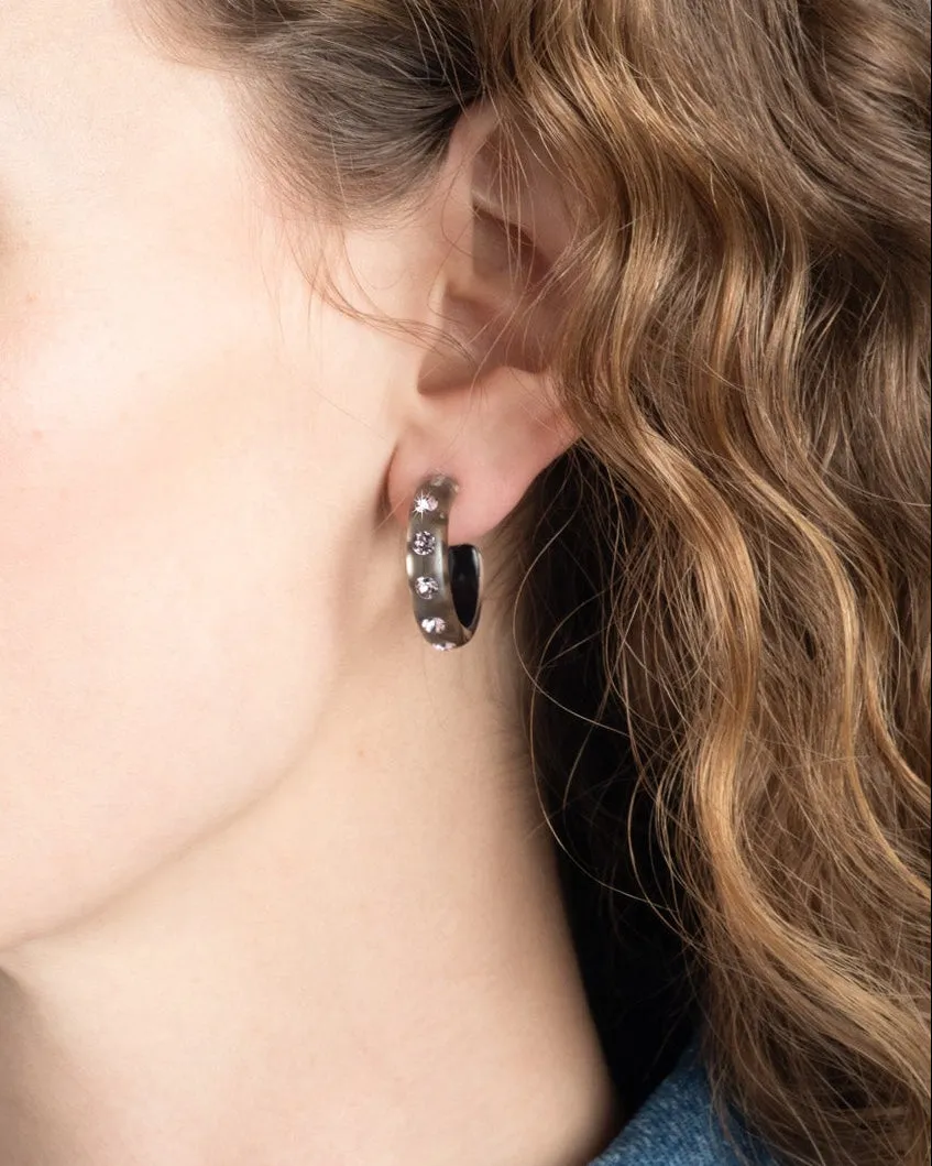 Lucite Crystal Hoop Earring- Dune sold by Alexis Bittar product image thumbnail 2