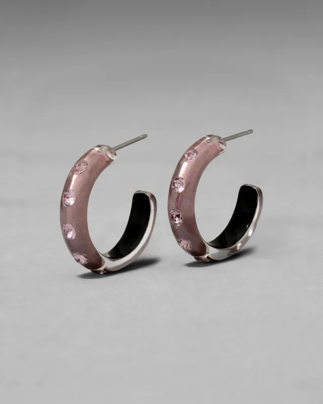 Lucite Crystal Hoop Earring- Dusty Rose sold by Alexis Bittar