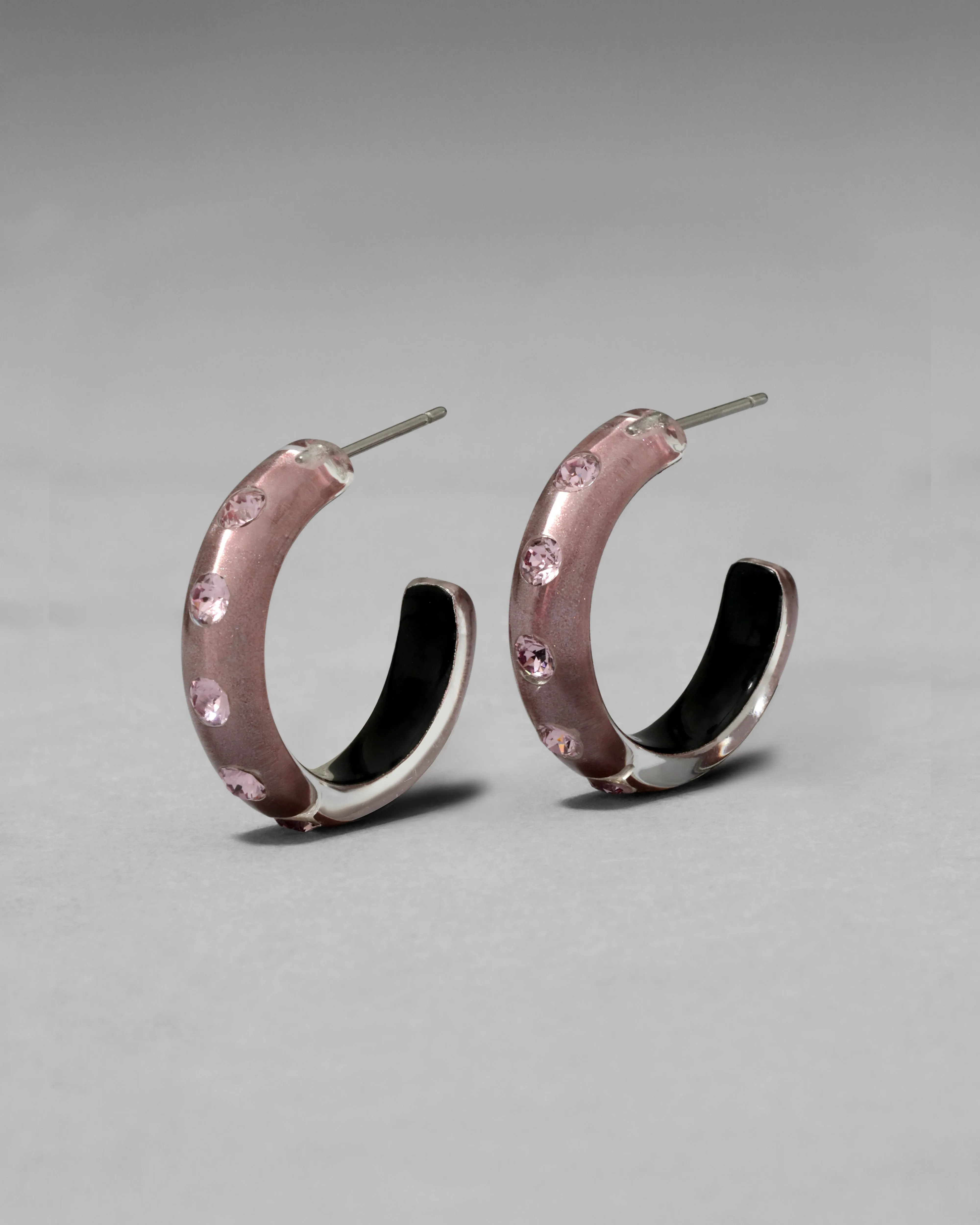 Lucite Crystal Hoop Earring- Dusty Rose sold by Alexis Bittar