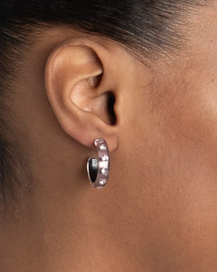 Lucite Crystal Hoop Earring- Dusty Rose sold by Alexis Bittar product image thumbnail 3