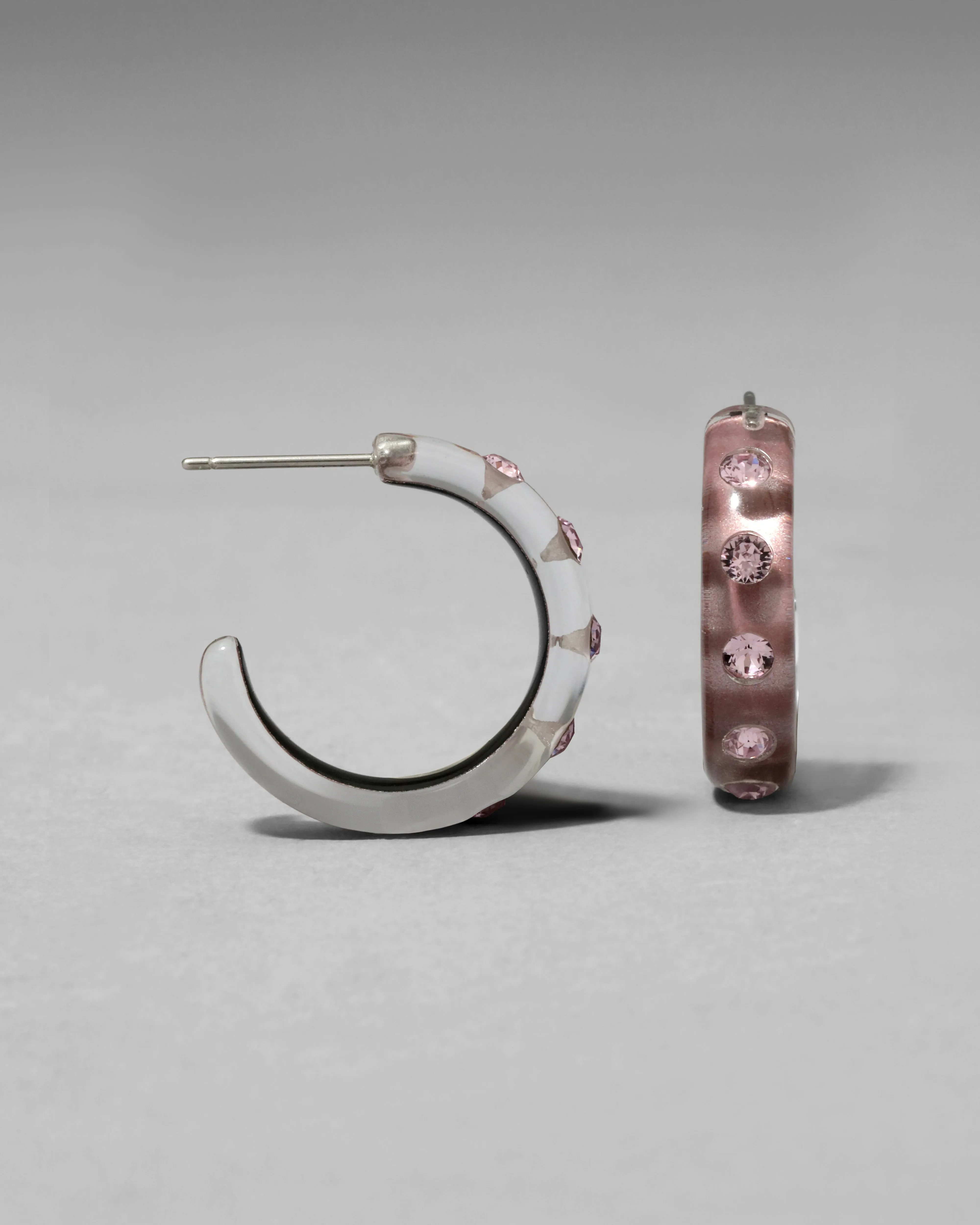 Lucite Crystal Hoop Earring- Dusty Rose sold by Alexis Bittar product image thumbnail 4