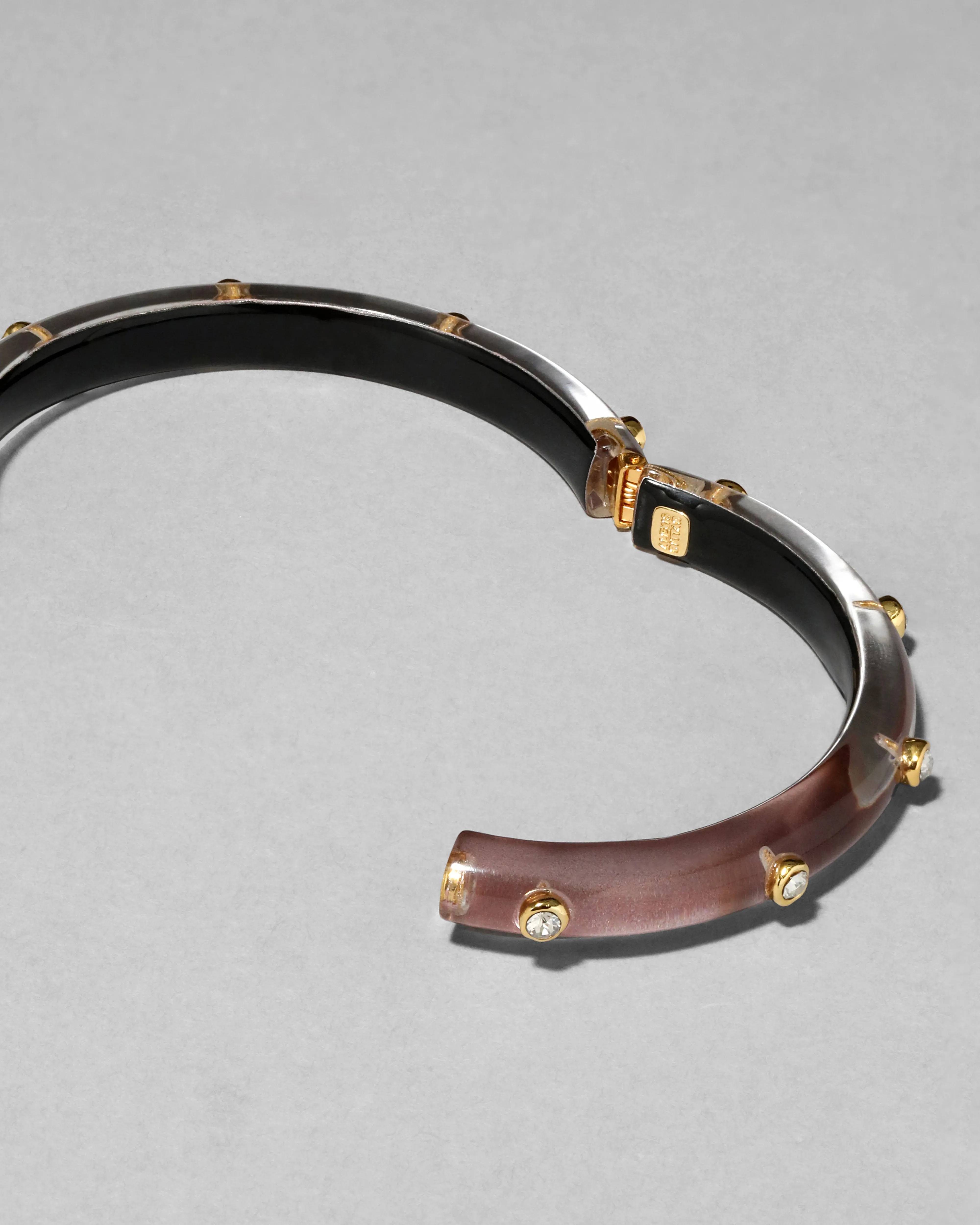 Crystal Studded Lucite Hinge Bracelet- Dusty Rose sold by Alexis Bittar product image thumbnail 4