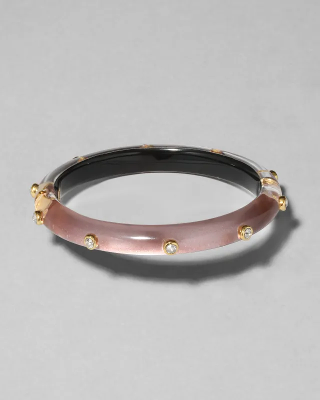 Crystal Studded Lucite Hinge Bracelet- Dusty Rose sold by Alexis Bittar