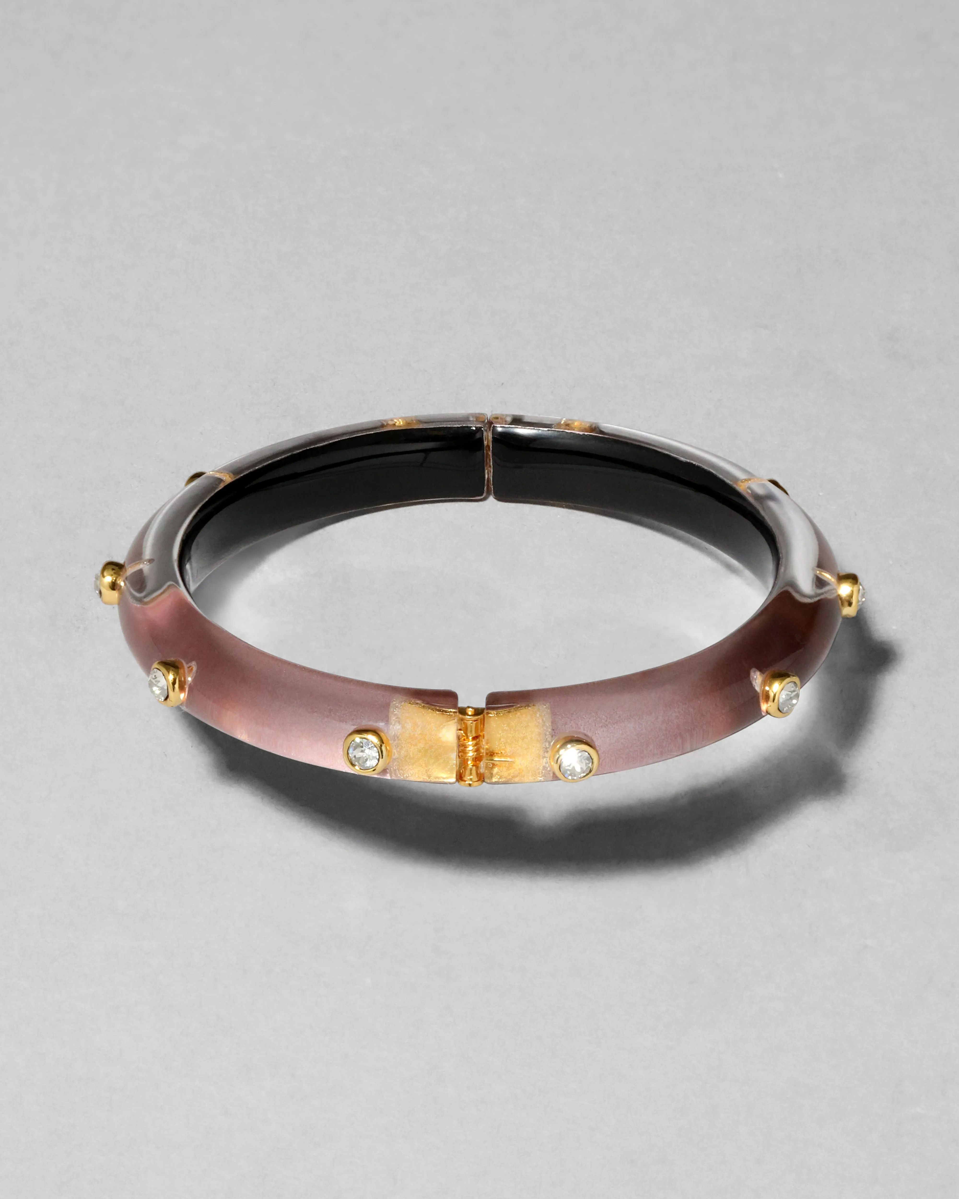 Crystal Studded Lucite Hinge Bracelet- Dusty Rose sold by Alexis Bittar product image thumbnail 3