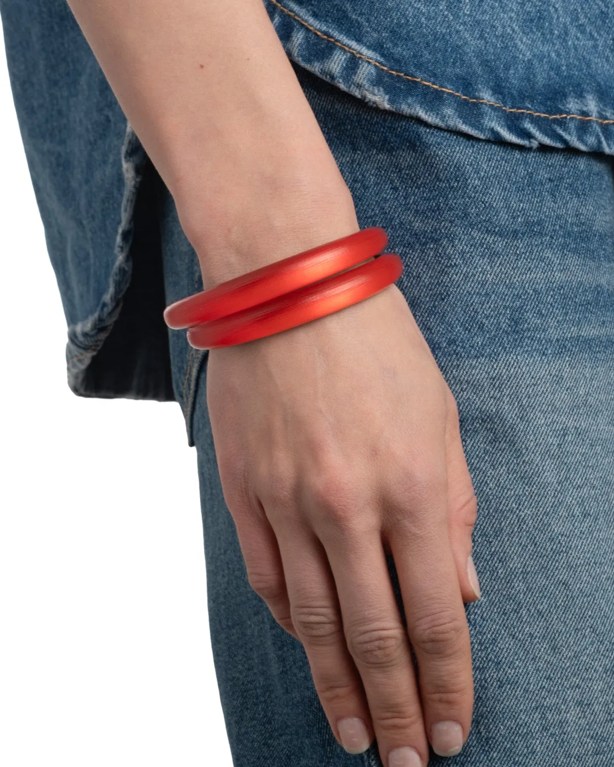 Lucite Skinny Bangle- Lipstick Red sold by Alexis Bittar product image thumbnail 2