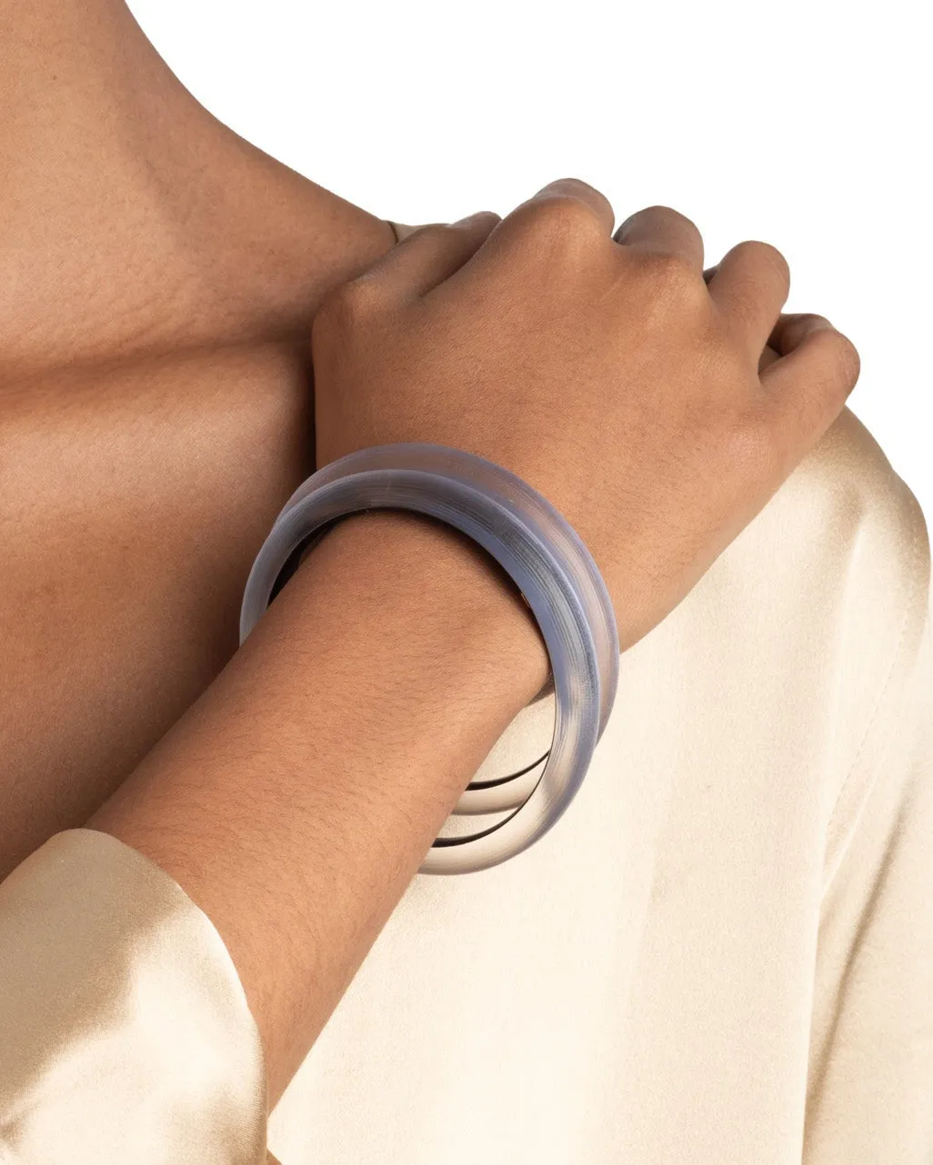 Lucite Skinny Bangle- Steel Blue sold by Alexis Bittar product image thumbnail 2