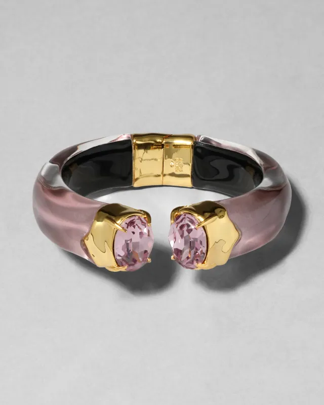 Bonbon Crystal Lucite Hinge Bracelet- Dusty Rose sold by Alexis Bittar