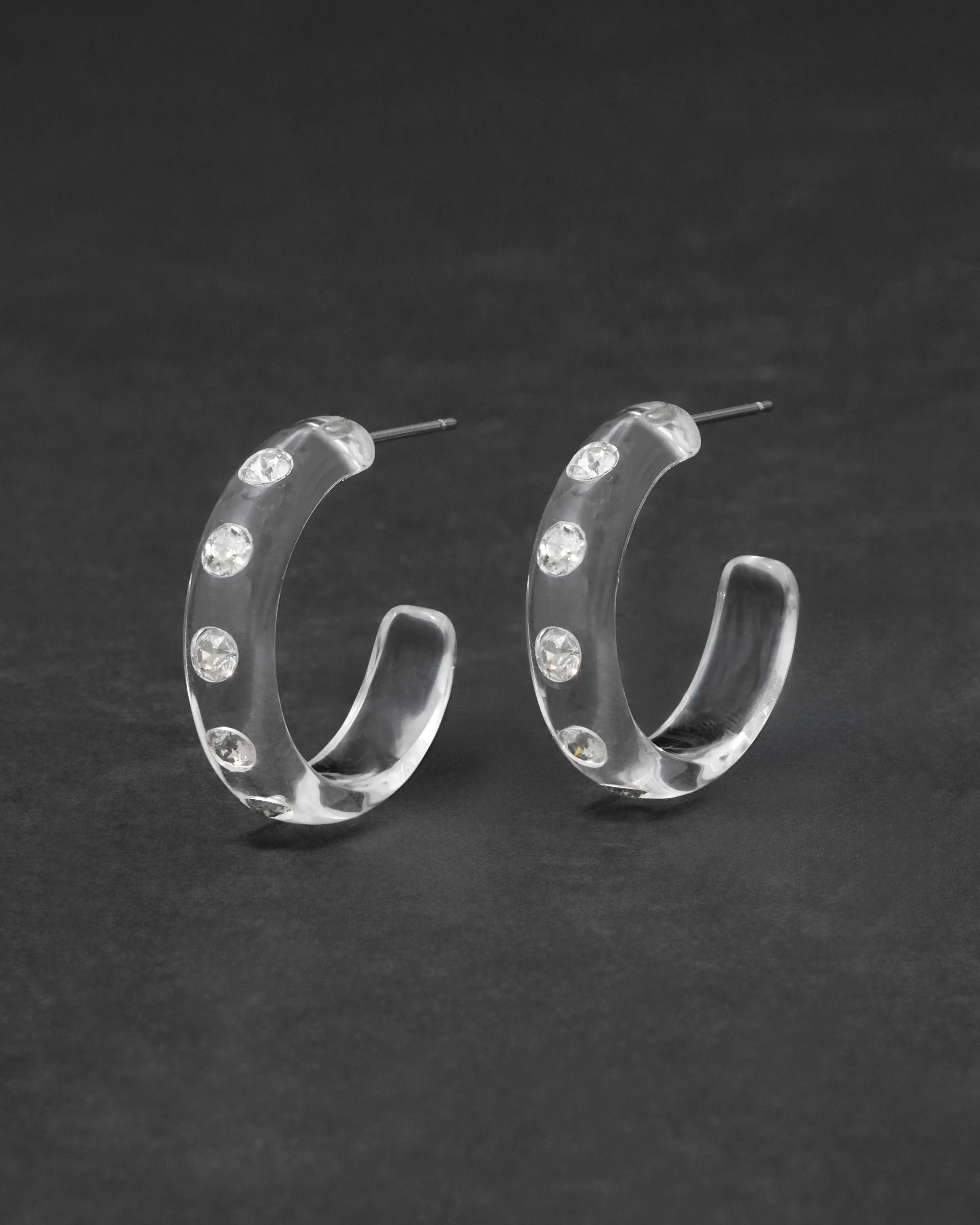 Lucite Crystal Hoop Earring- Clear sold by Alexis Bittar