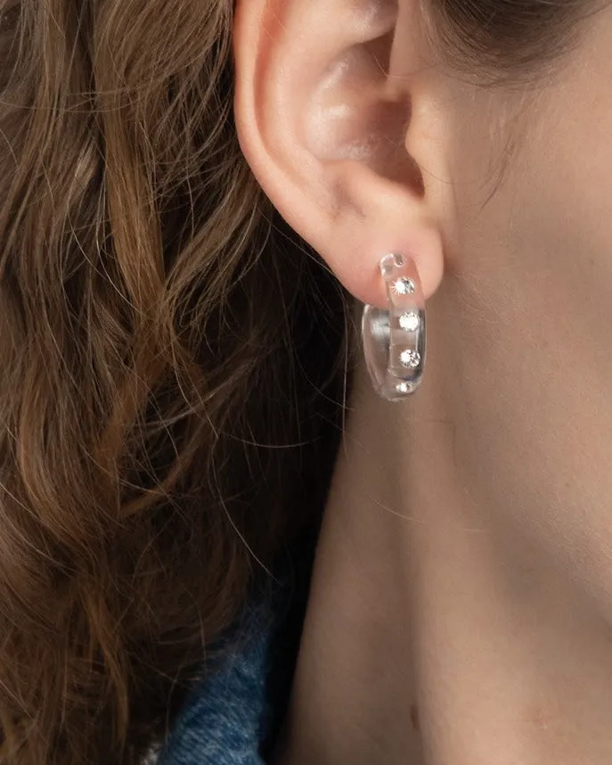 Lucite Crystal Hoop Earring- Clear sold by Alexis Bittar product image thumbnail 2