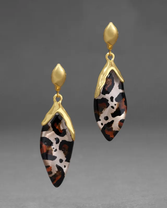 Lucite Petal Leverback Earring- Leopard sold by Alexis Bittar