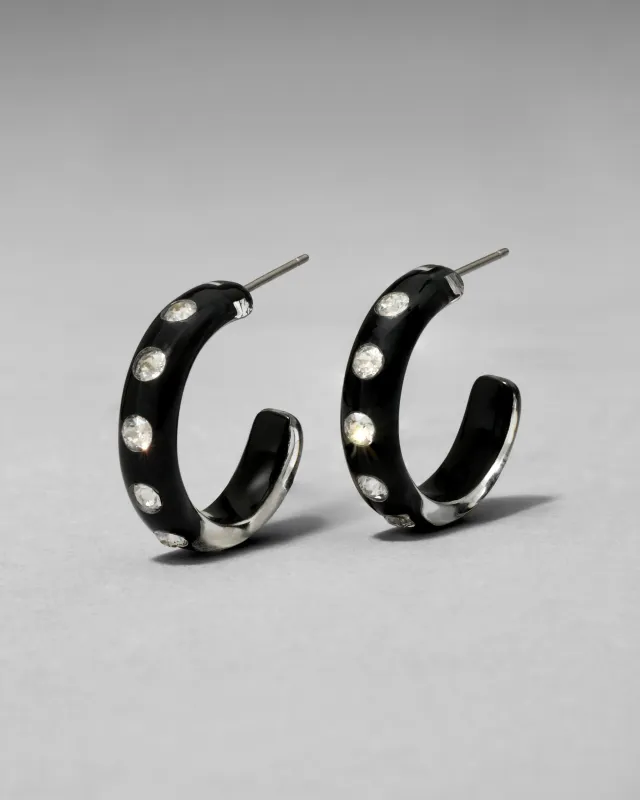Lucite Crystal Hoop Earring- Onyx sold by Alexis Bittar