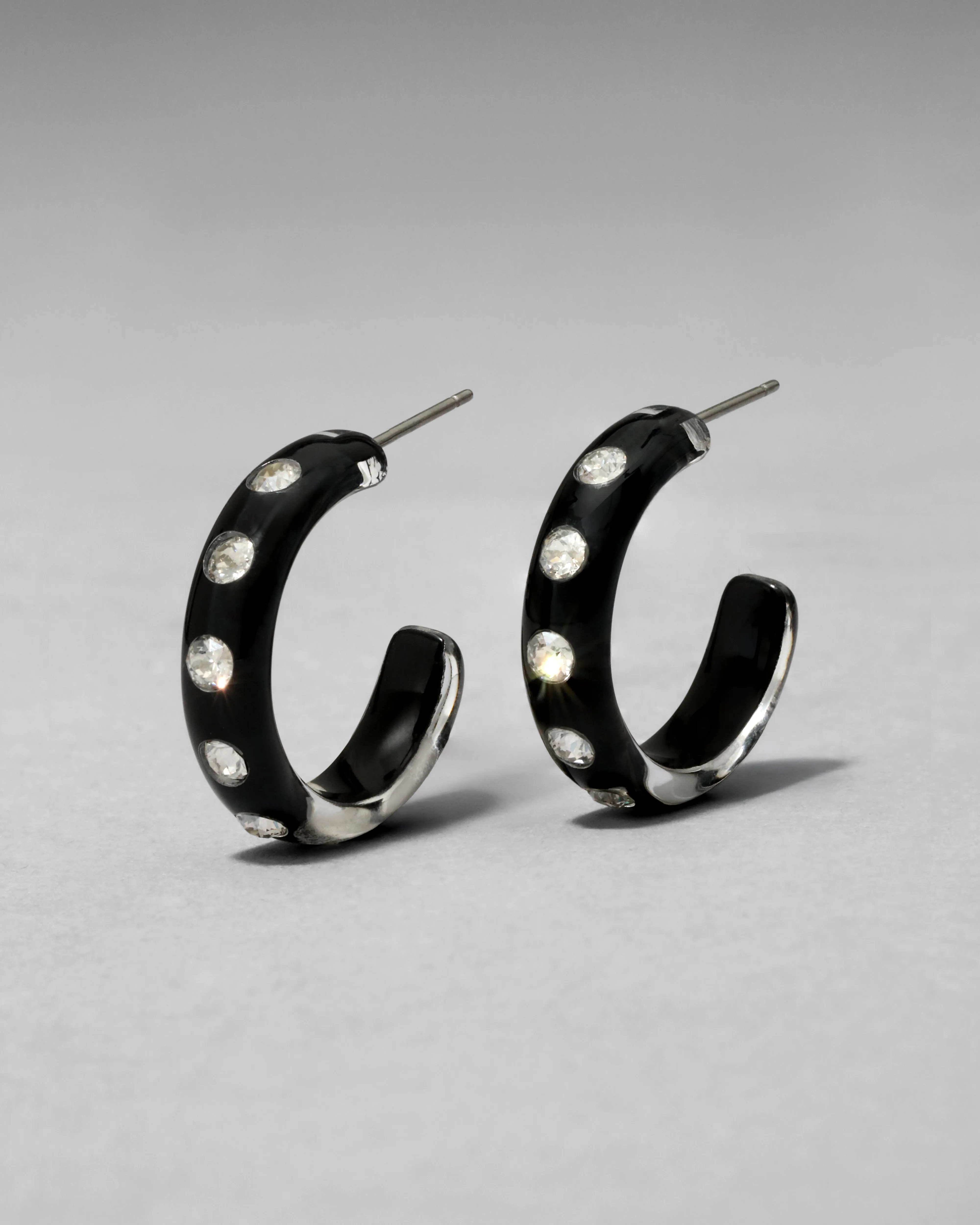 Lucite Crystal Hoop Earring- Onyx sold by Alexis Bittar