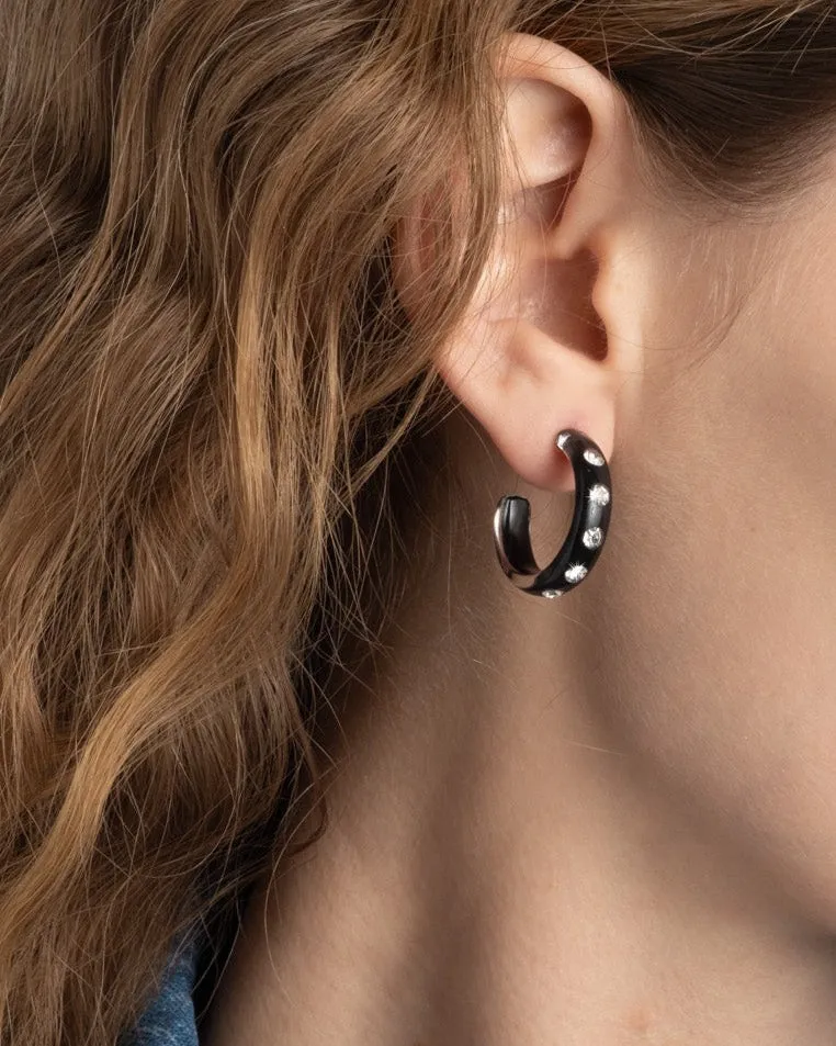 Lucite Crystal Hoop Earring- Onyx sold by Alexis Bittar product image thumbnail 2