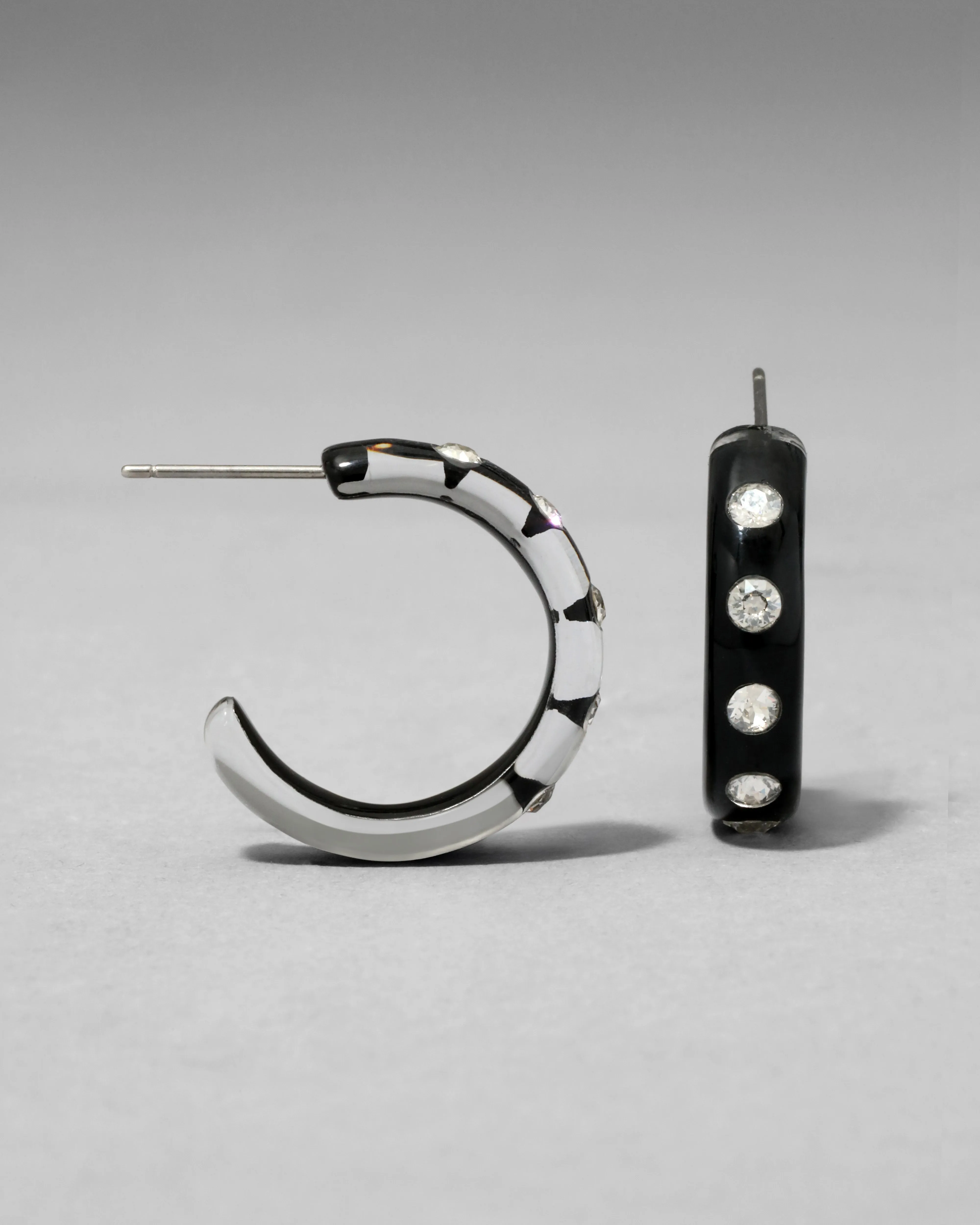 Lucite Crystal Hoop Earring- Onyx sold by Alexis Bittar product image thumbnail 3