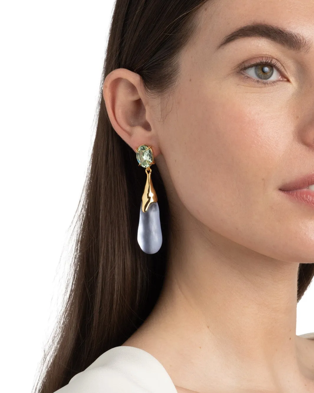 Bonbon Crystal Small Teardrop Earring- Steel Blue sold by Alexis Bittar product image thumbnail 5