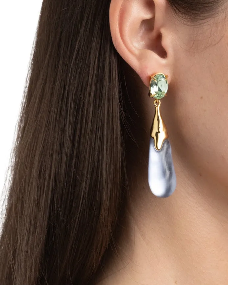 Bonbon Crystal Small Teardrop Earring- Steel Blue sold by Alexis Bittar product image thumbnail 3