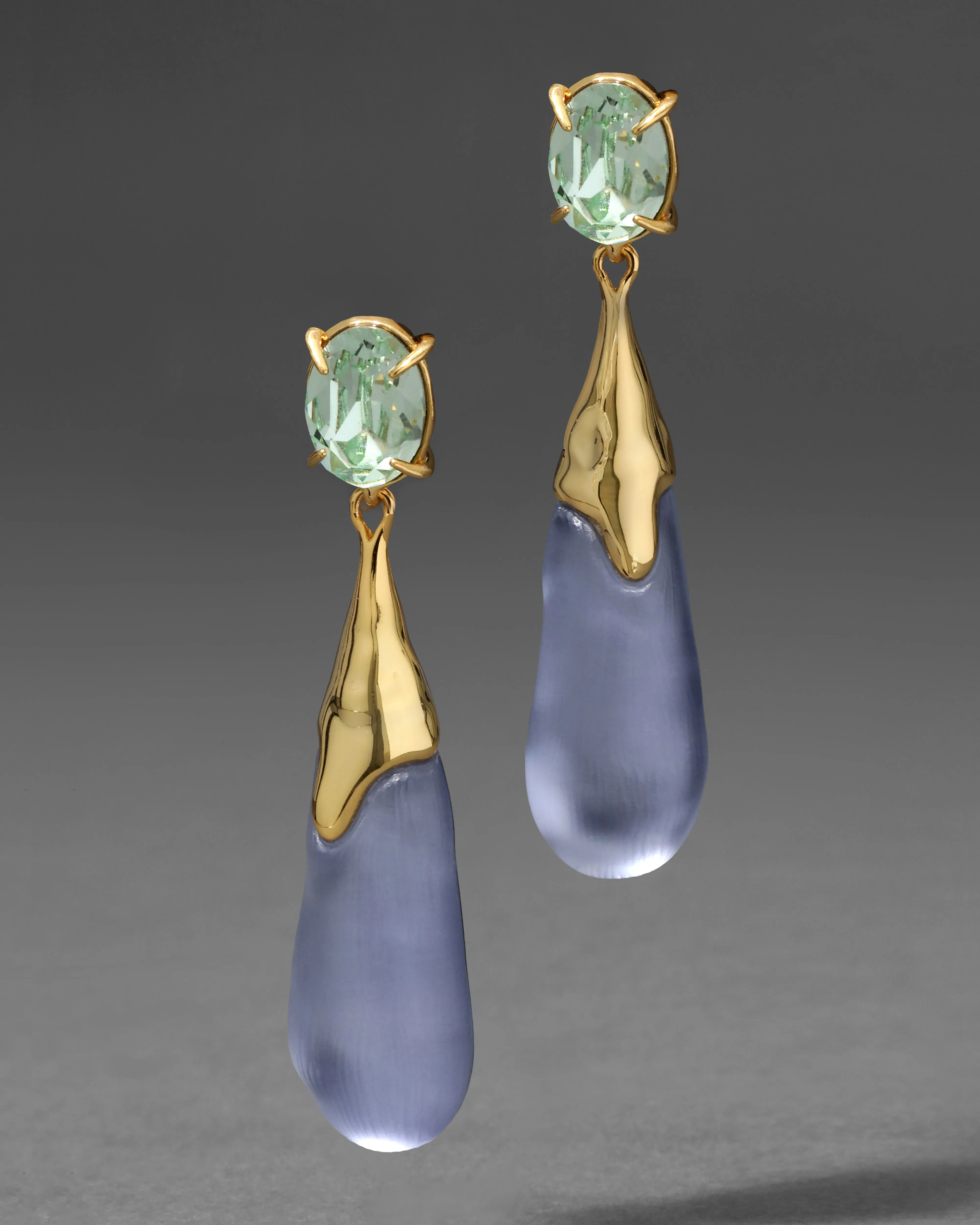 Bonbon Crystal Small Teardrop Earring- Steel Blue sold by Alexis Bittar