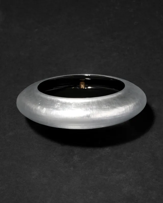 Lucite Saucer Bangle Bracelet- Silver made by Alexis Bittar