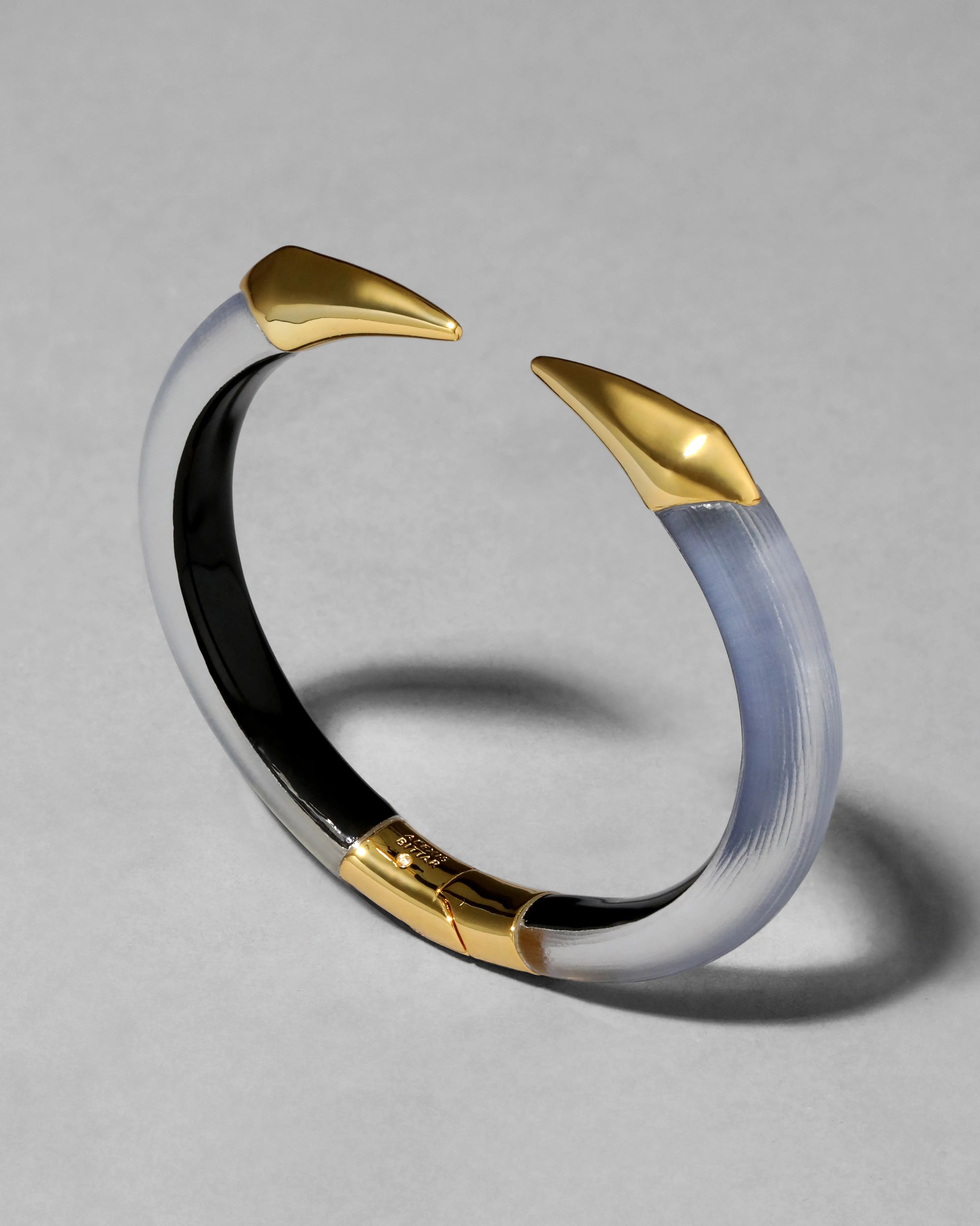 Mirrored Pyramid Lucite Brake Hinge Bracelet- Steel Blue sold by Alexis Bittar product image thumbnail 4