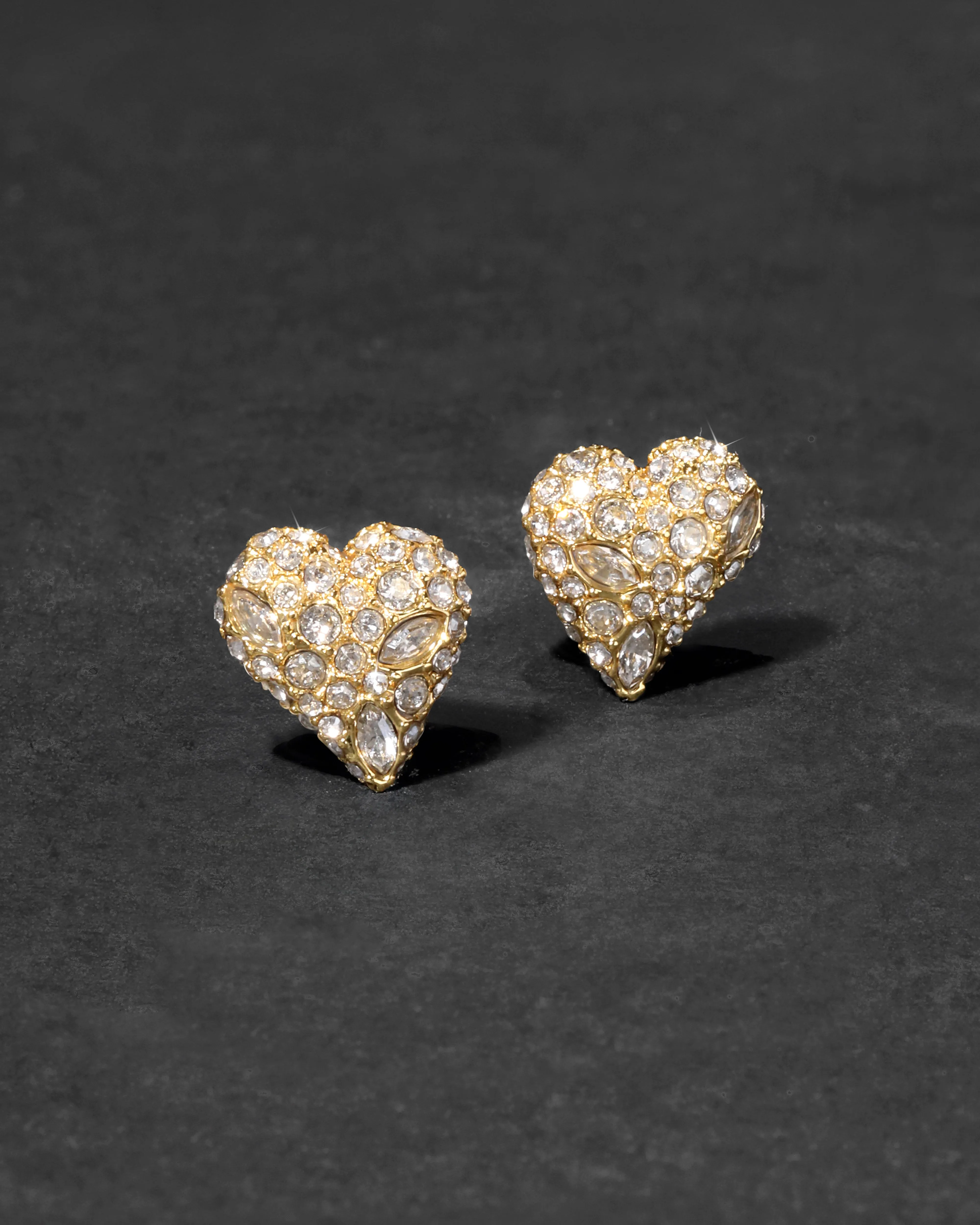 Solanales Crystal Pavé Heart Stud Earring sold by Alexis Bittar