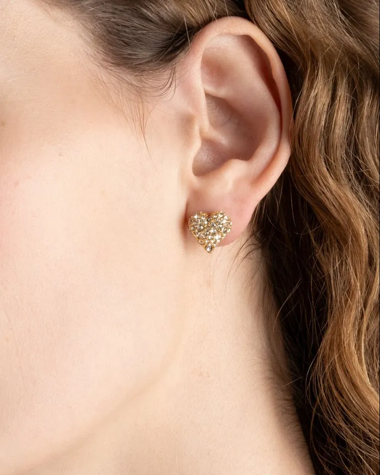 Solanales Crystal Pavé Heart Stud Earring sold by Alexis Bittar product image thumbnail 3