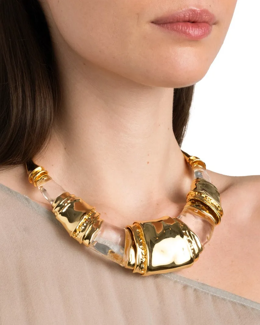 Lucite Brutalist Segmented Collar Necklace sold by Alexis Bittar product image thumbnail 2